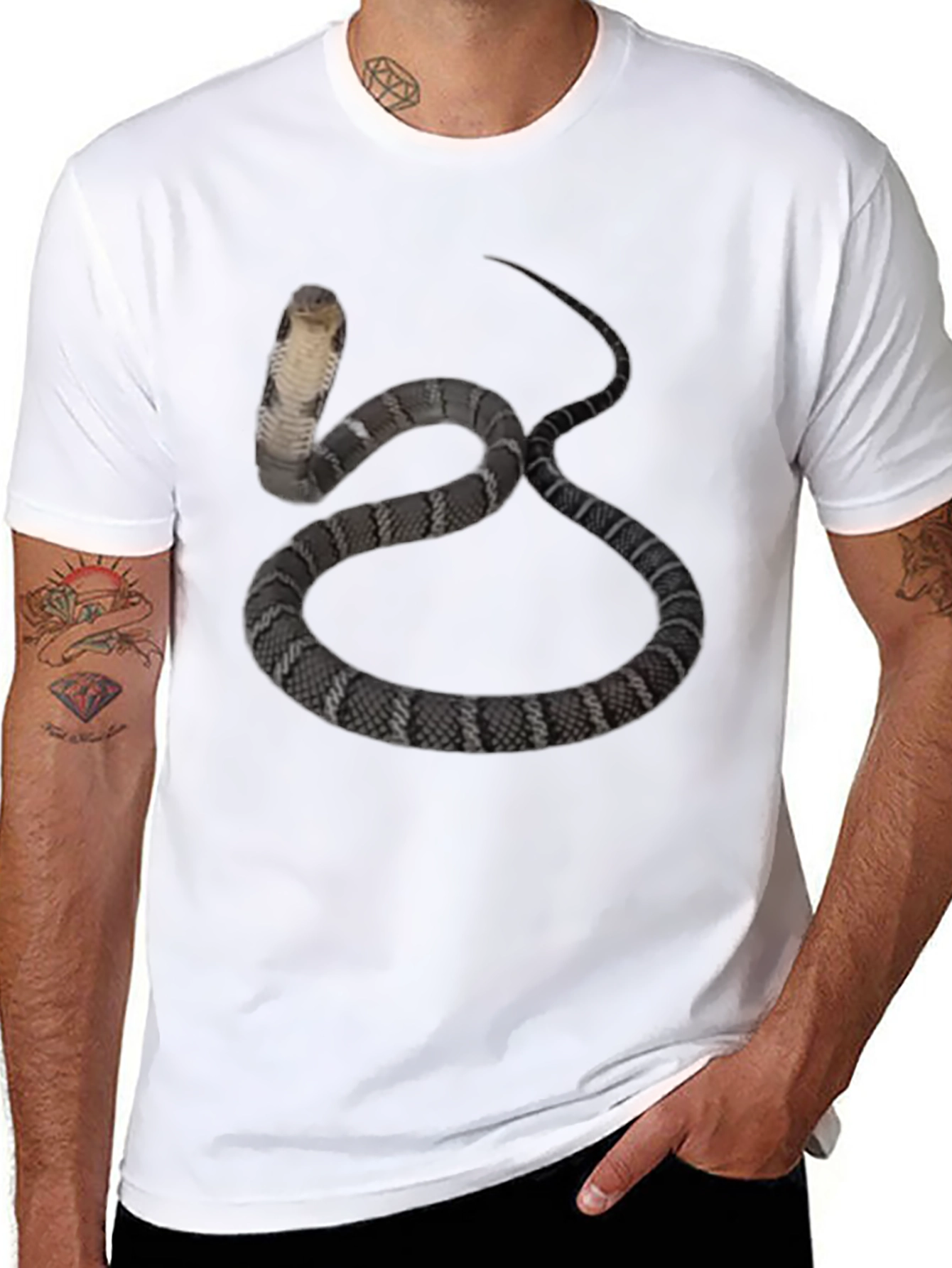 Black Cobra Snake Graphic Tee - Men's Black T-Shirt view 8