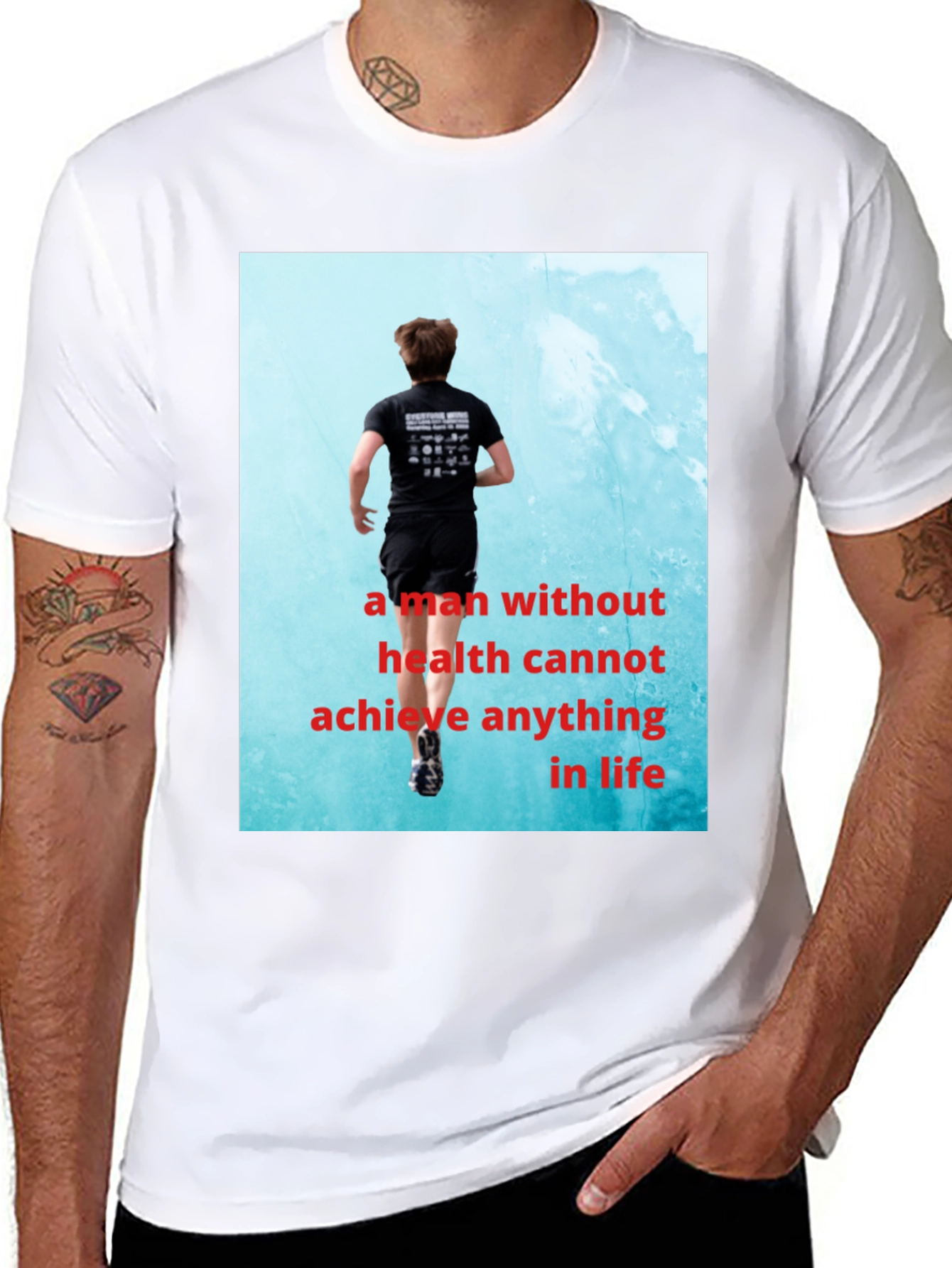 Black Health Motivation T-Shirt view 8