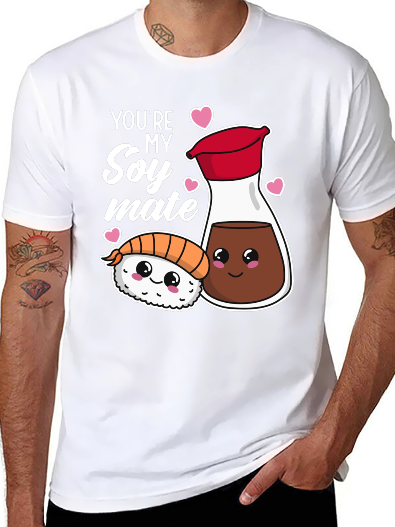 Black Sushi Soy Mate Pun T-Shirt -  Cute Foodie Gift view 8