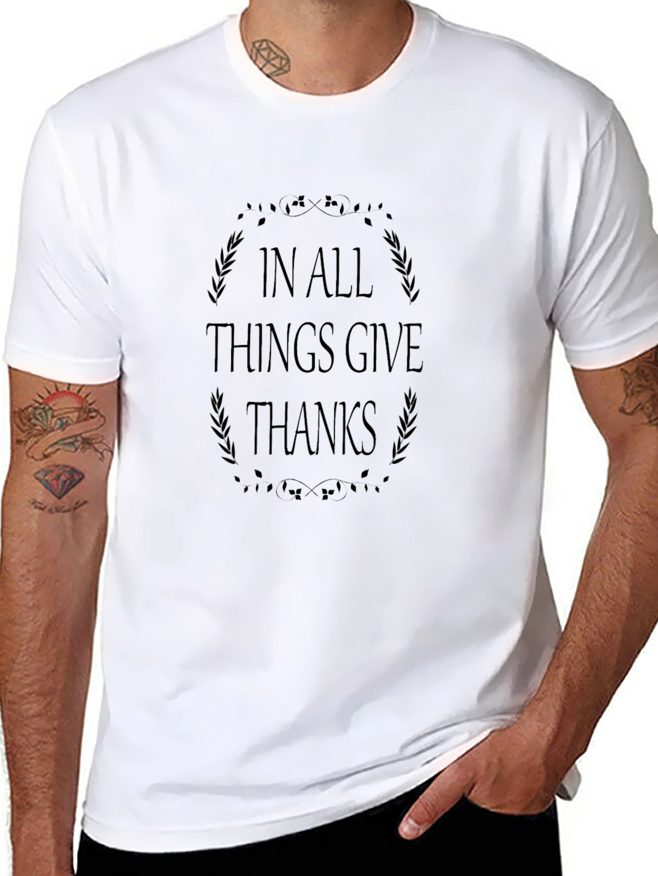 Black In All Things Give Thanks Graphic Tee view 8