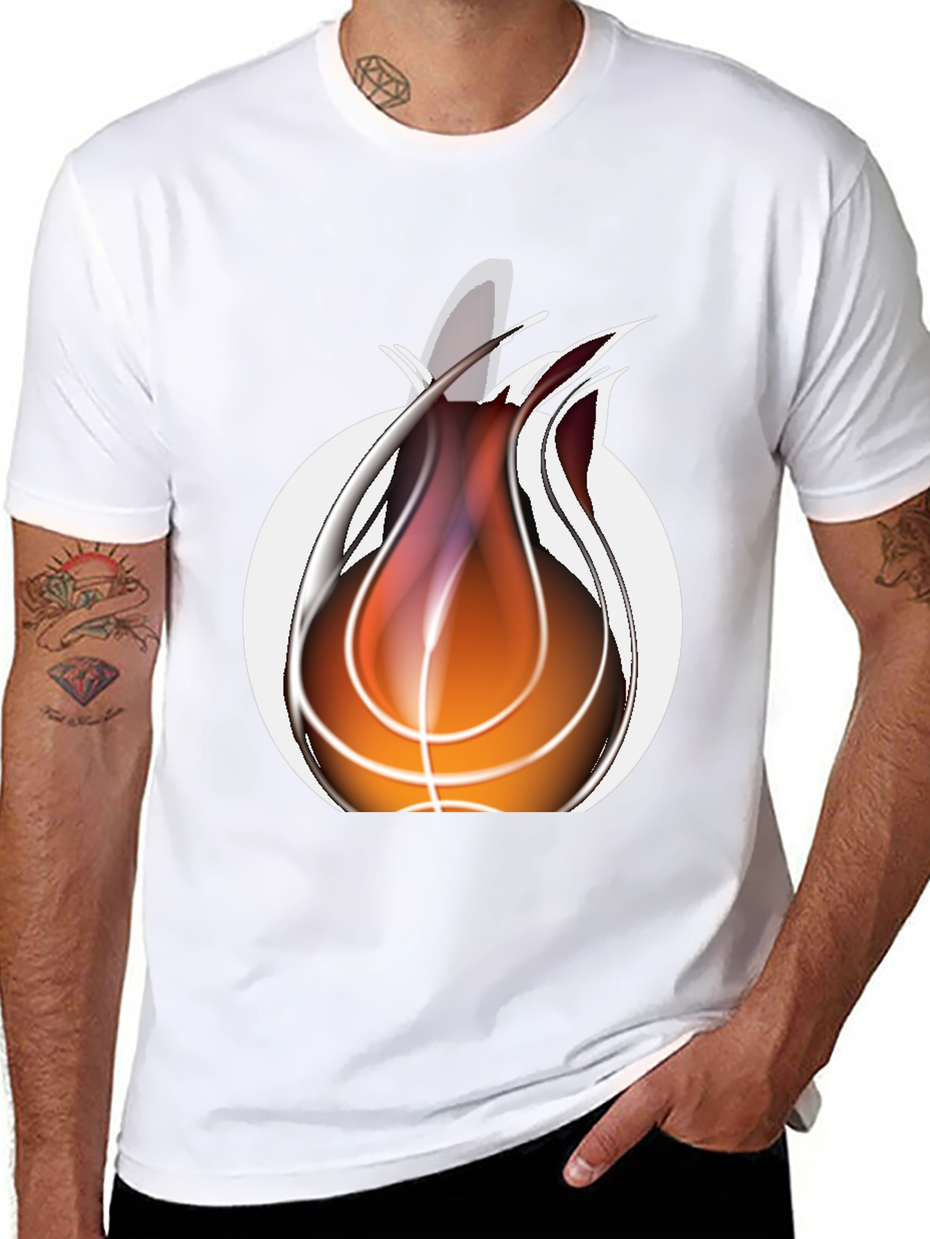 Black Fiery Basketball Graphic Tee - Cool Sportswear view 8