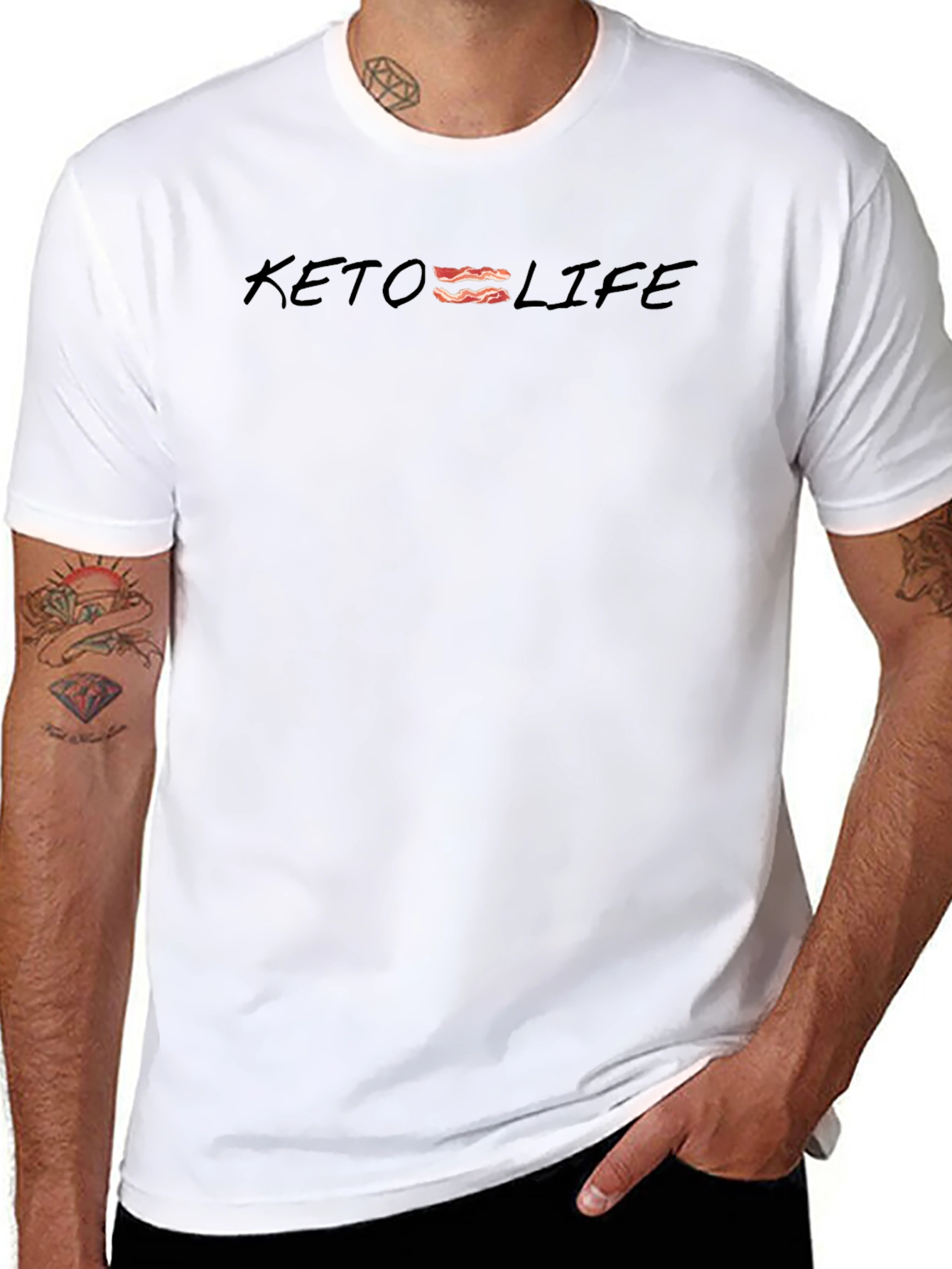 Black Keto = Life T-Shirt - Black Graphic Tee view 8