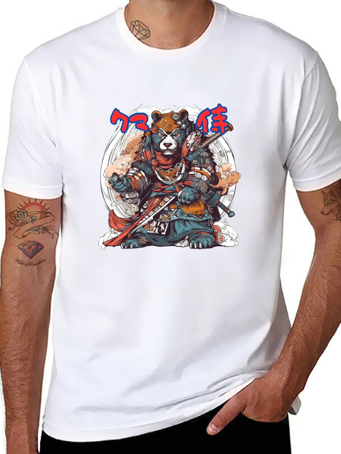 Samurai Bear Graphic Tee - Unique Design - 8