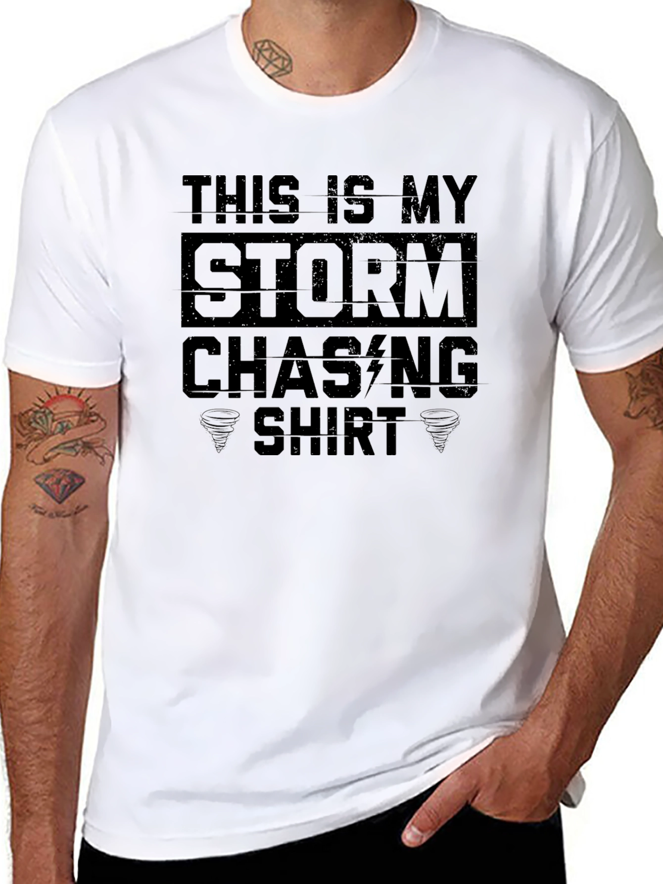 Black Storm Chasing Shirt - Weather Enthusiast Tee view 8
