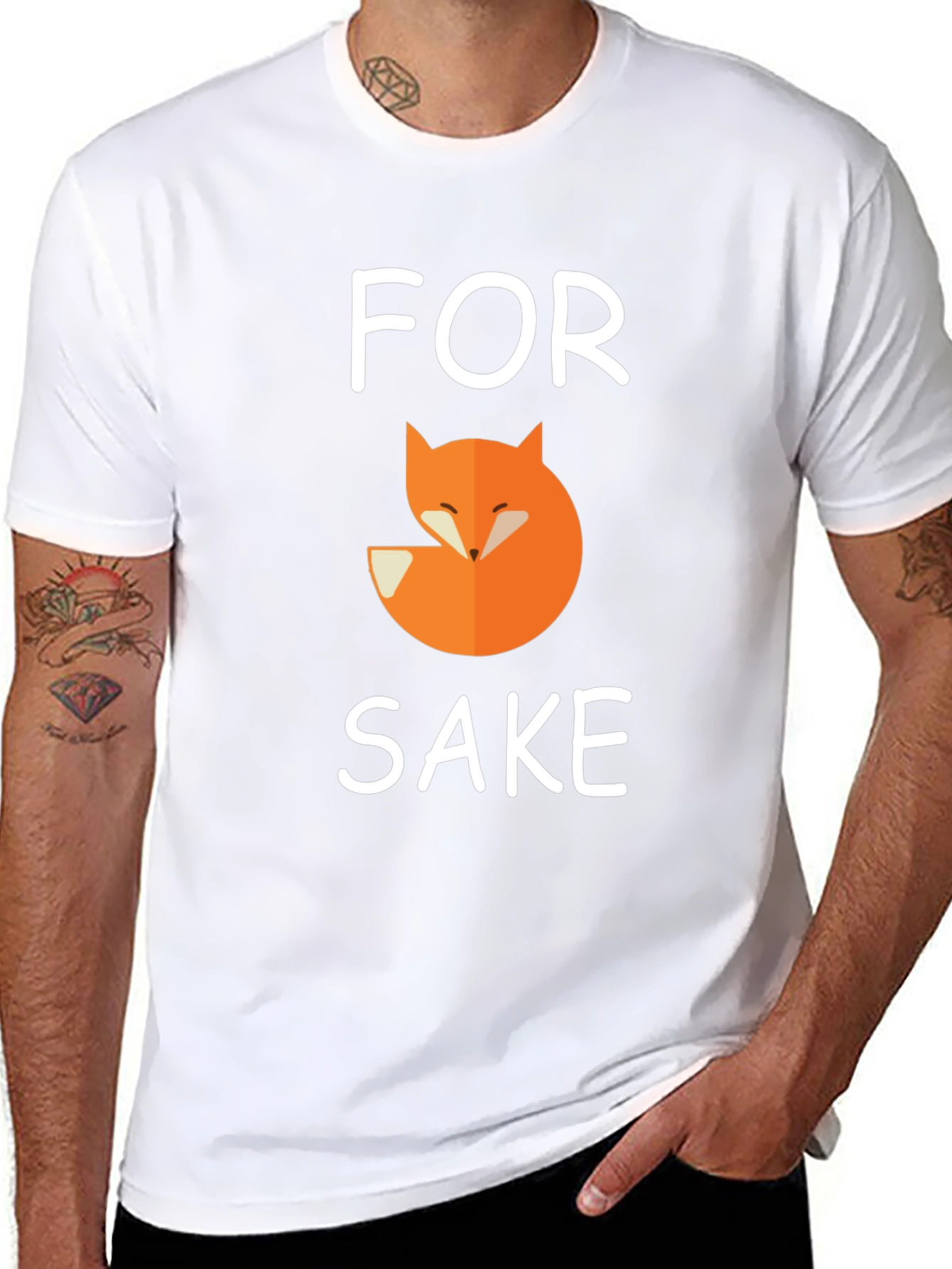 Black For Fox Sake T-Shirt Funny Graphic Tee view 8