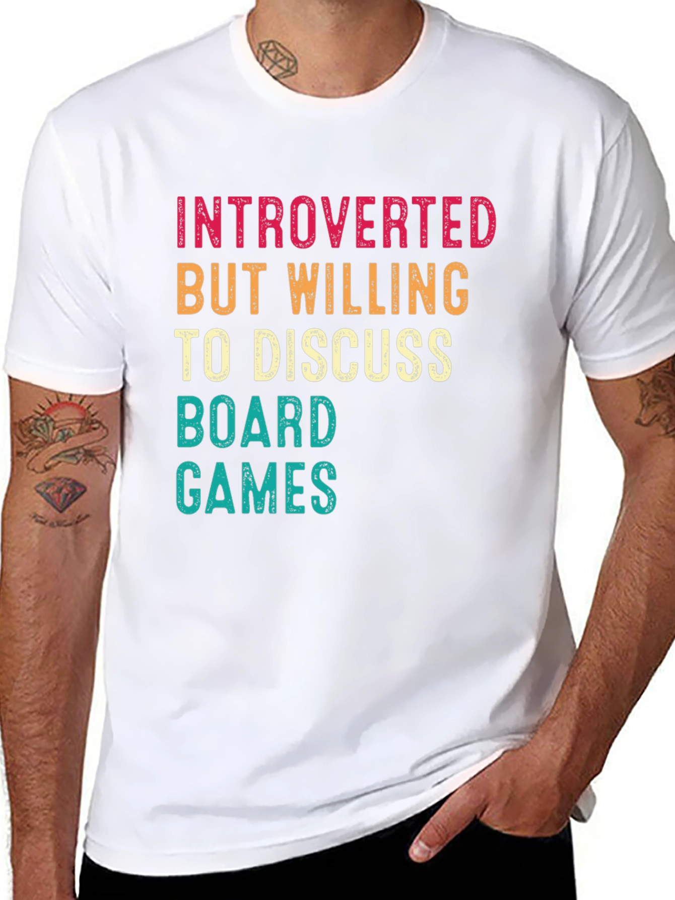Black Introverted Board Games Graphic Tee view 8