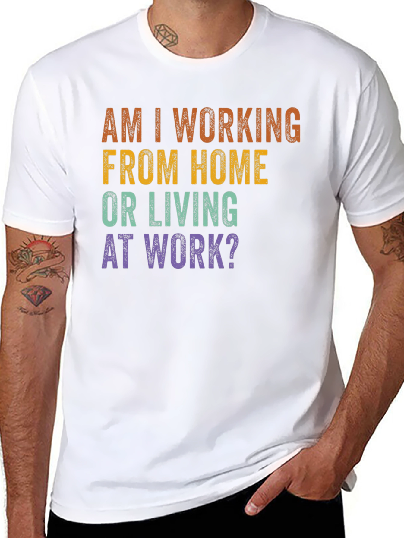 Black Working From Home T-Shirt view 8
