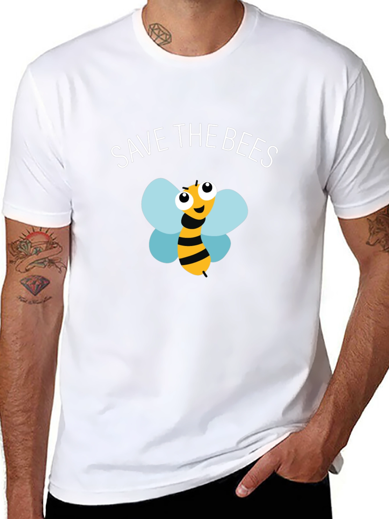 Black Save the Bees T-Shirt - Black Graphic Tee view 8