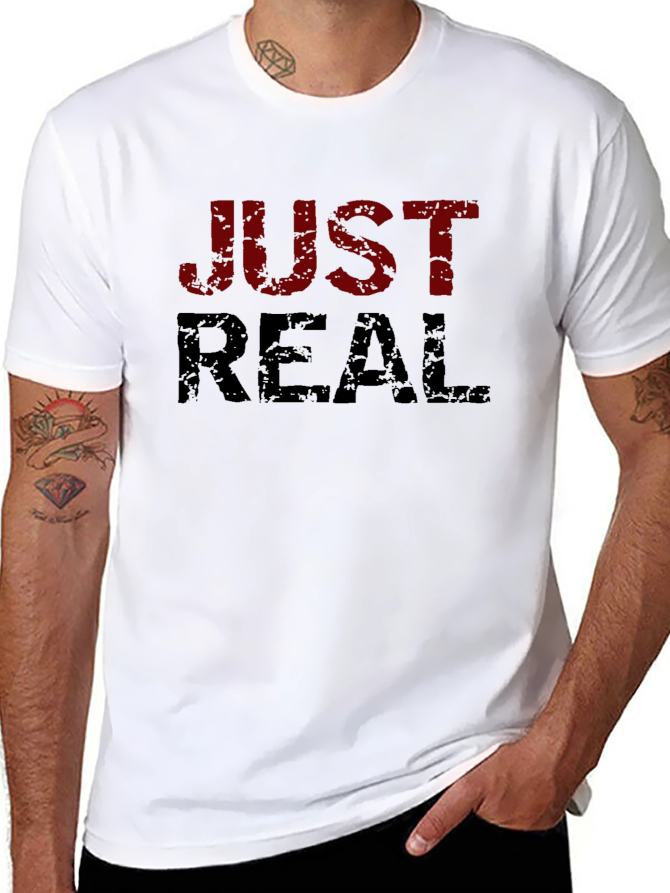 Black Just Real Graphic Tee - Black Short Sleeve T-Shirt view 8