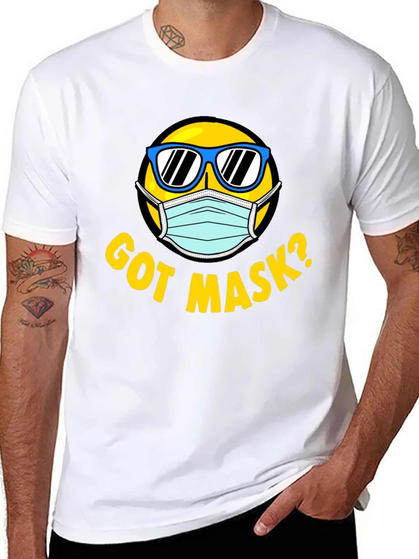 Black Got Mask? Graphic T-Shirt view 8
