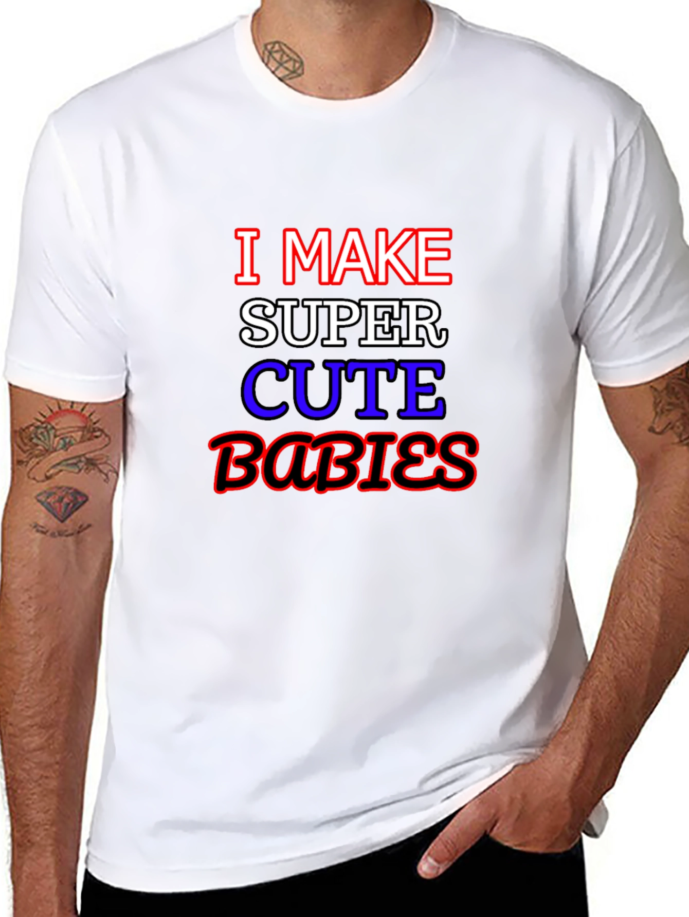 Black I Make Super Cute Babies Graphic T-Shirt view 8
