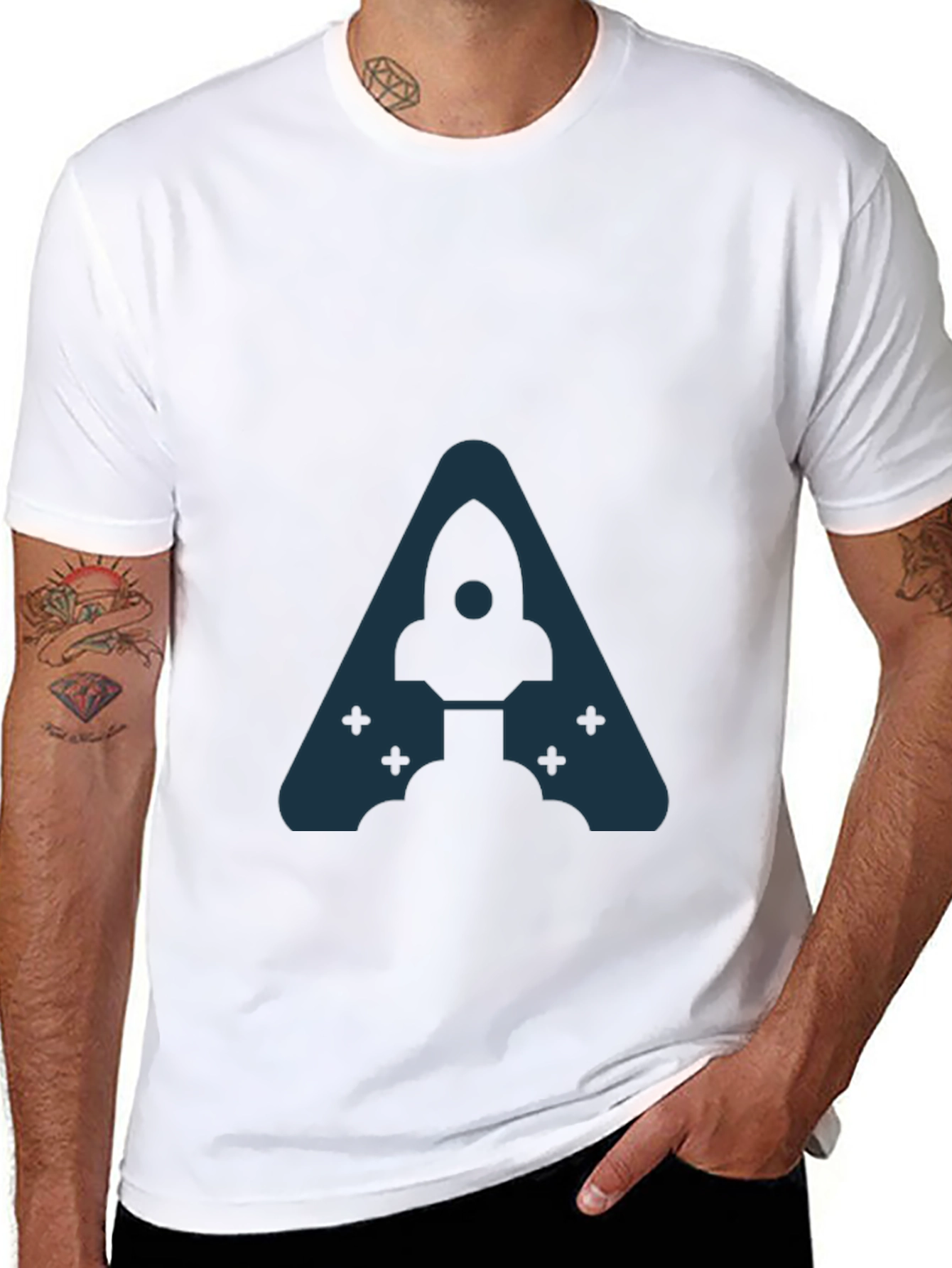 Black Rocket Gamer T-Shirt - Soft Cotton Graphic Tee view 8