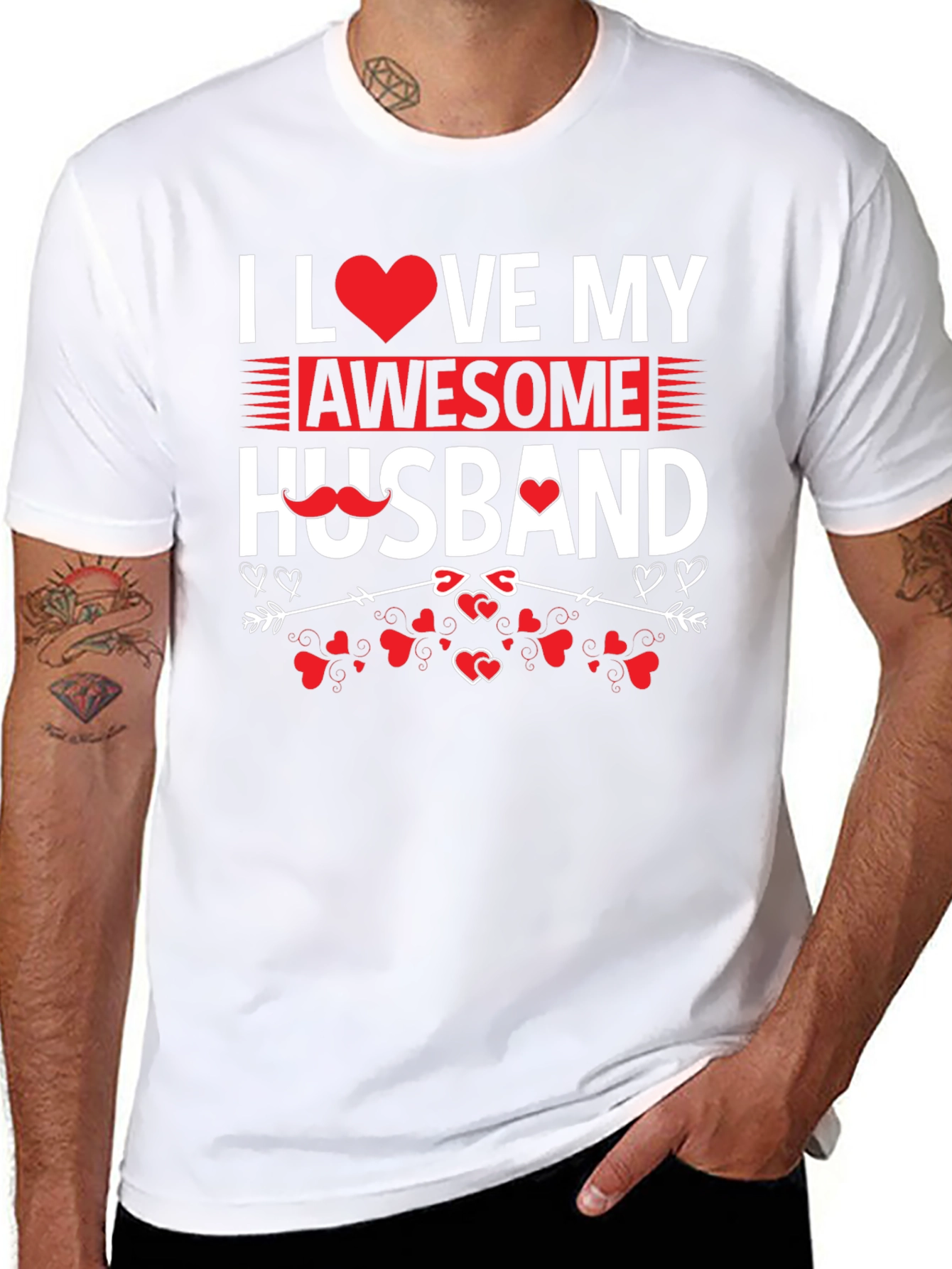 Black I Love My Awesome Husband Graphic Tee view 8