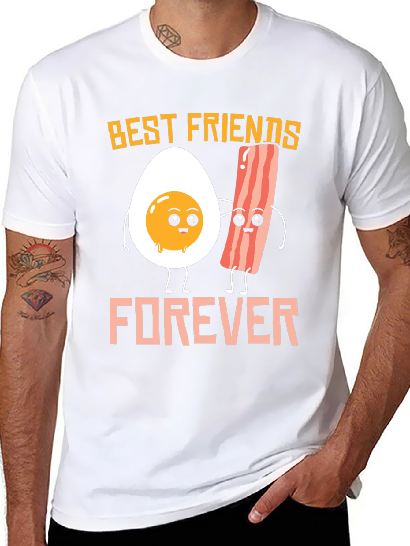 Black Best Friends Forever: Egg & Bacon Graphic Tee view 8