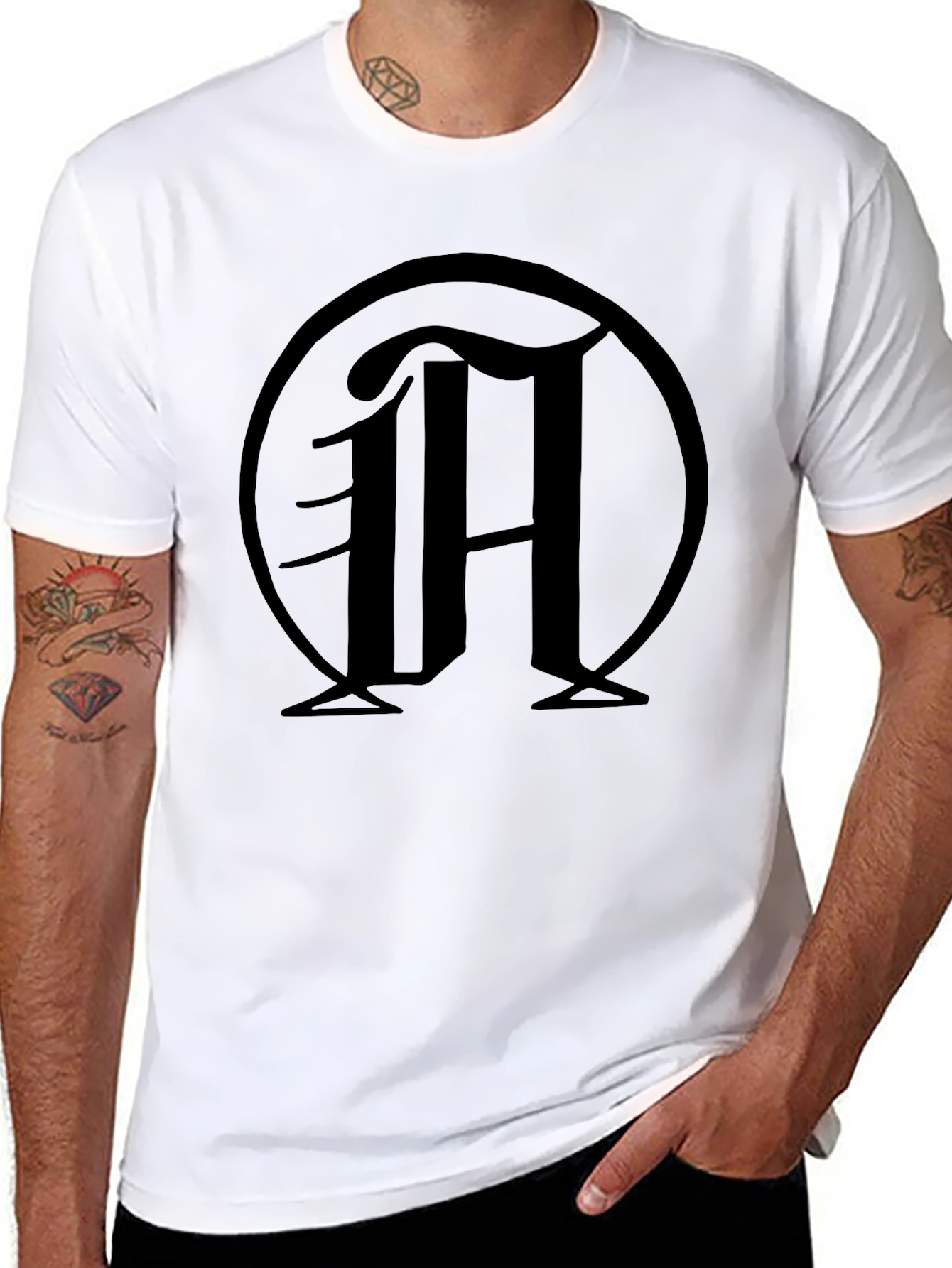 Black Black T-Shirt with "M" Logo view 8