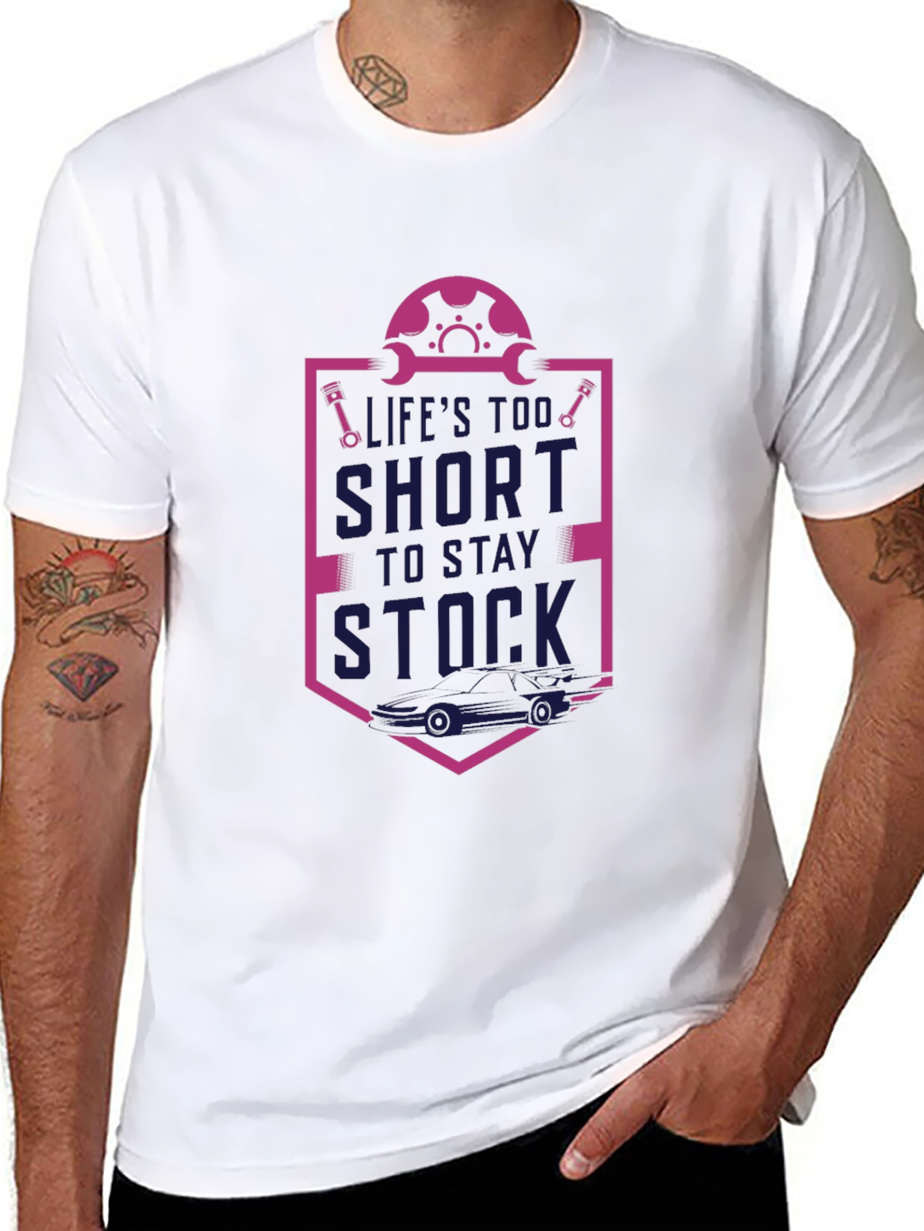 Black Life's Too Short to Stay Stock Graphic T-Shirt view 8