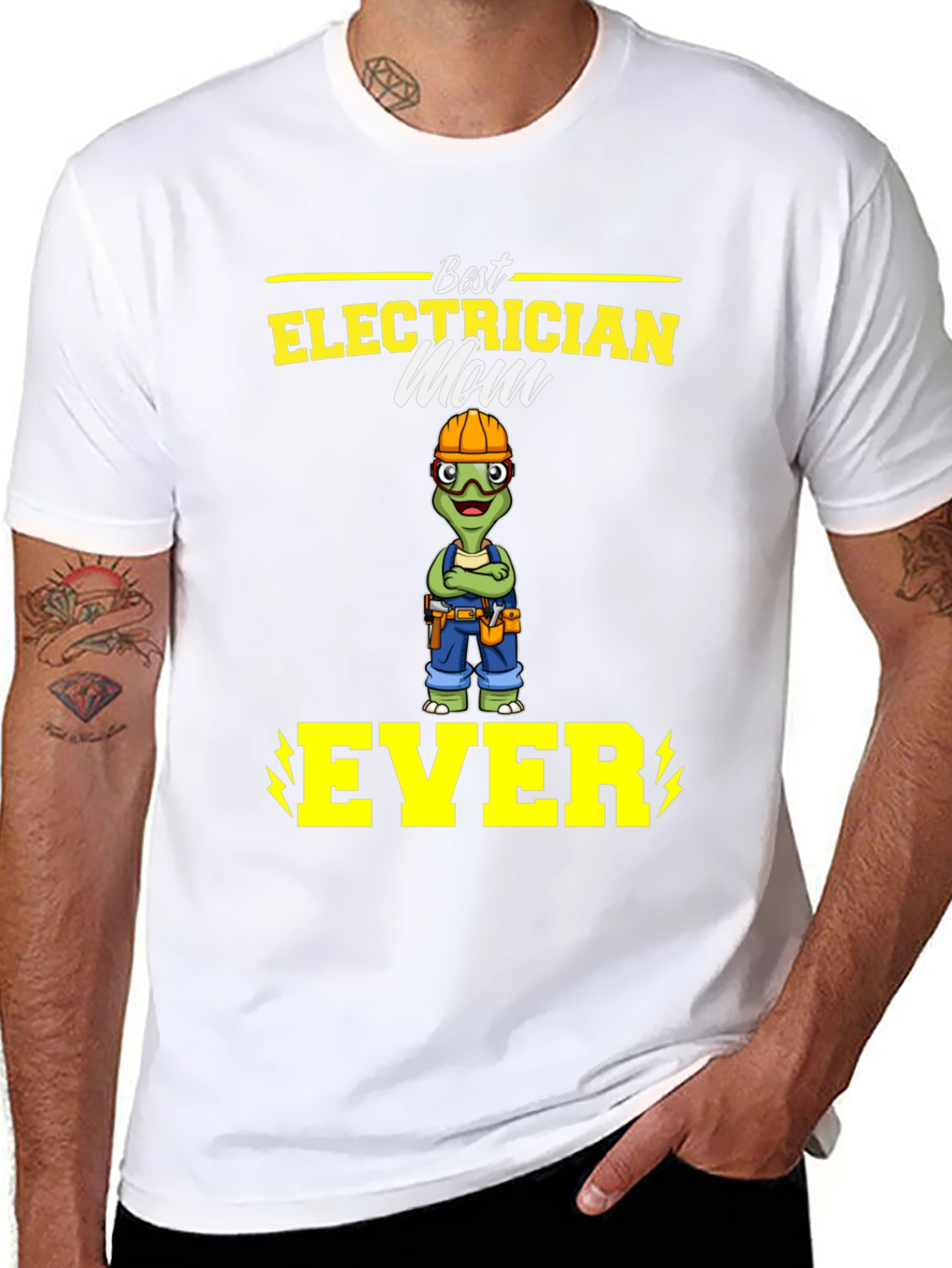 Black Best Electrician Mom Ever T-Shirt view 8
