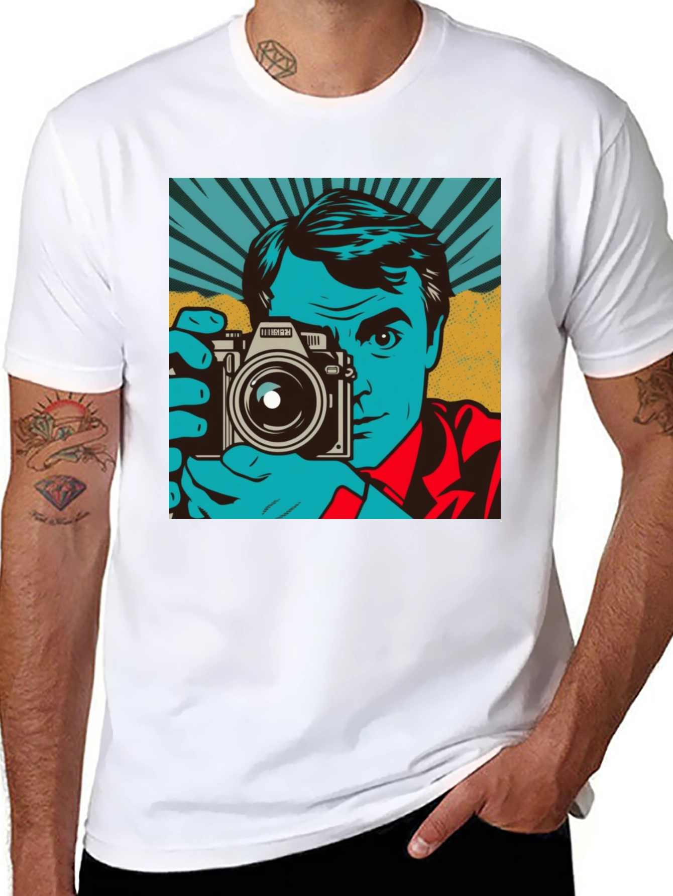 Black Retro Photographer Graphic Tee - Classic Cool Shirt view 8