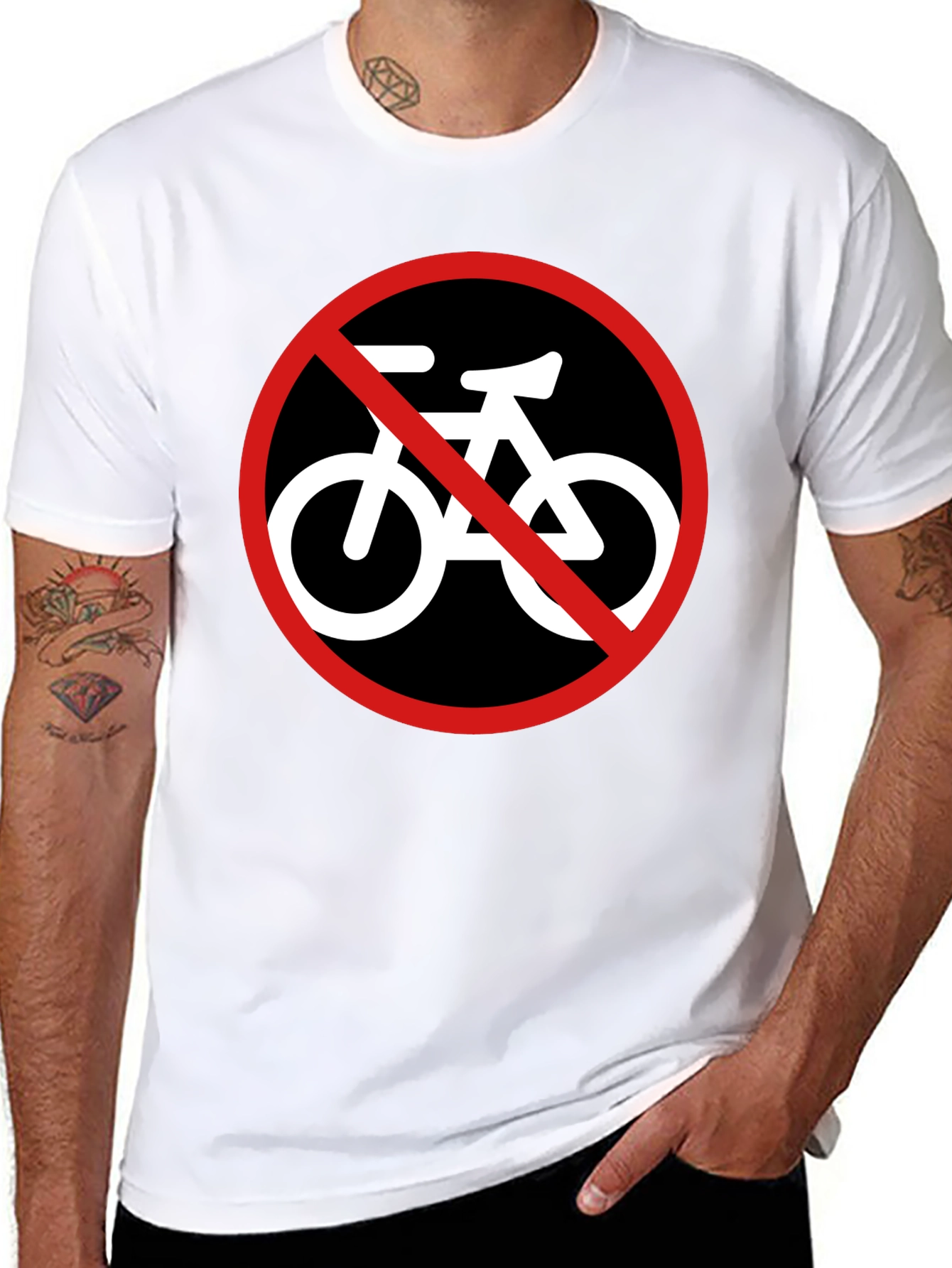 Black No Bikes Allowed Graphic Tee - Mens Black T-Shirt view 8