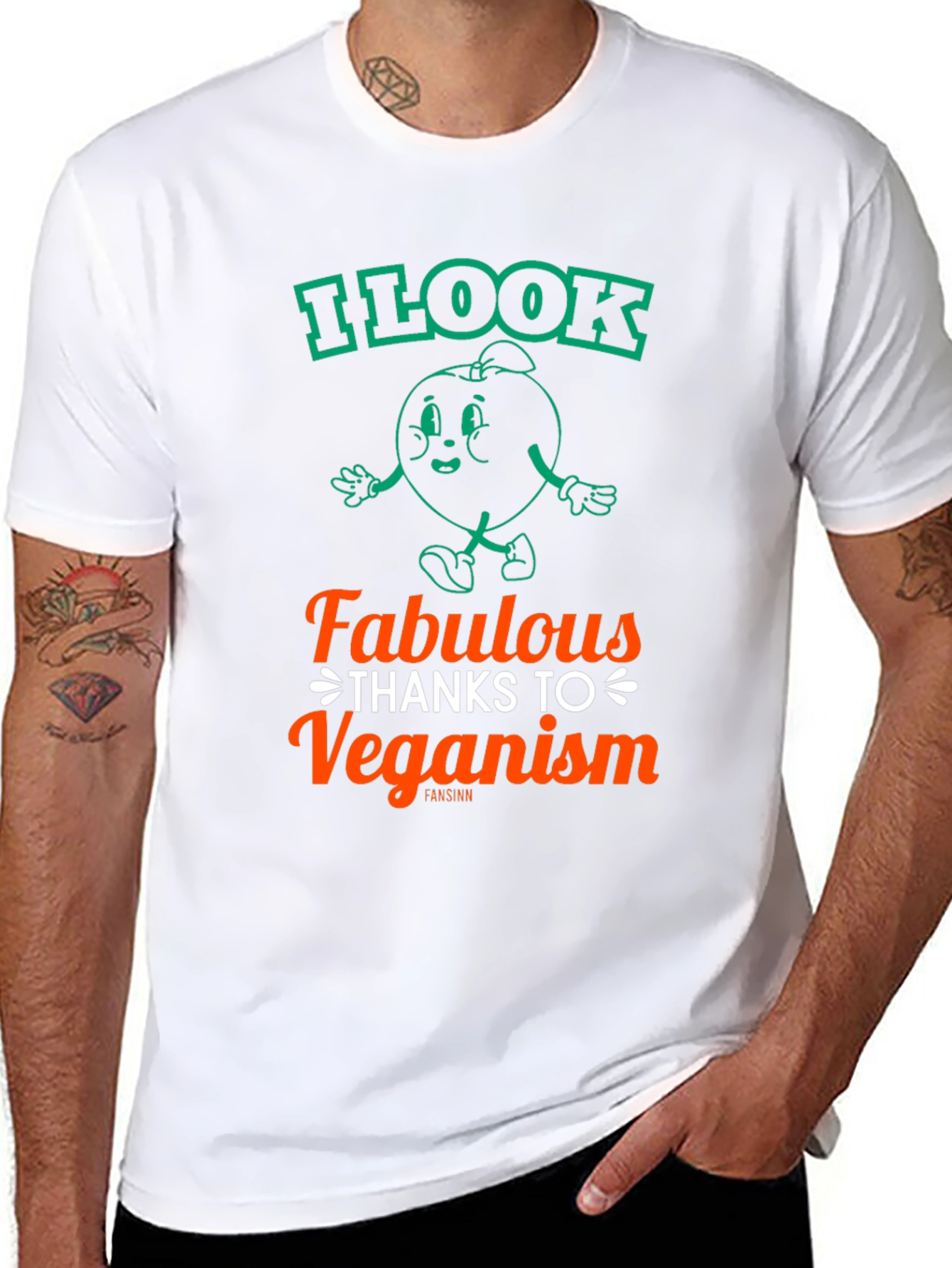Black Veganism T-Shirt - I Look Fabulous view 8