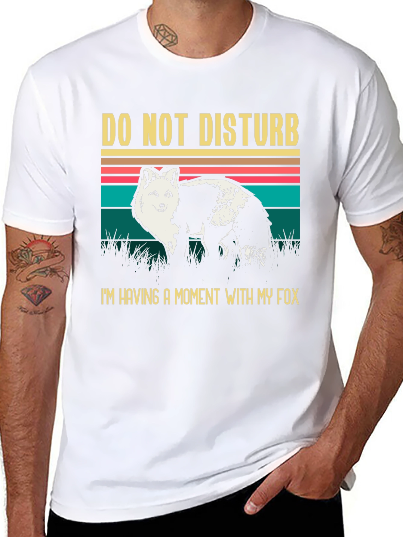 Black Do Not Disturb Fox Graphic Tee view 8