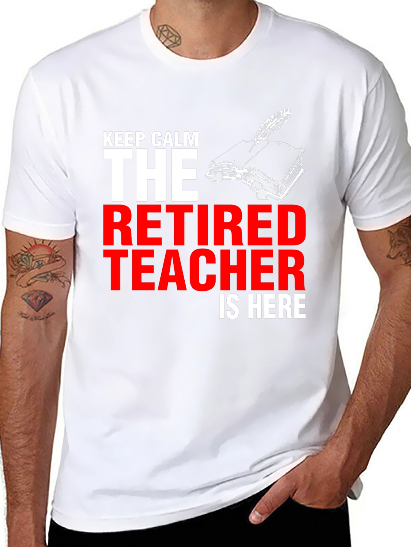 Black Retired Teacher T-Shirt - Keep Calm view 8