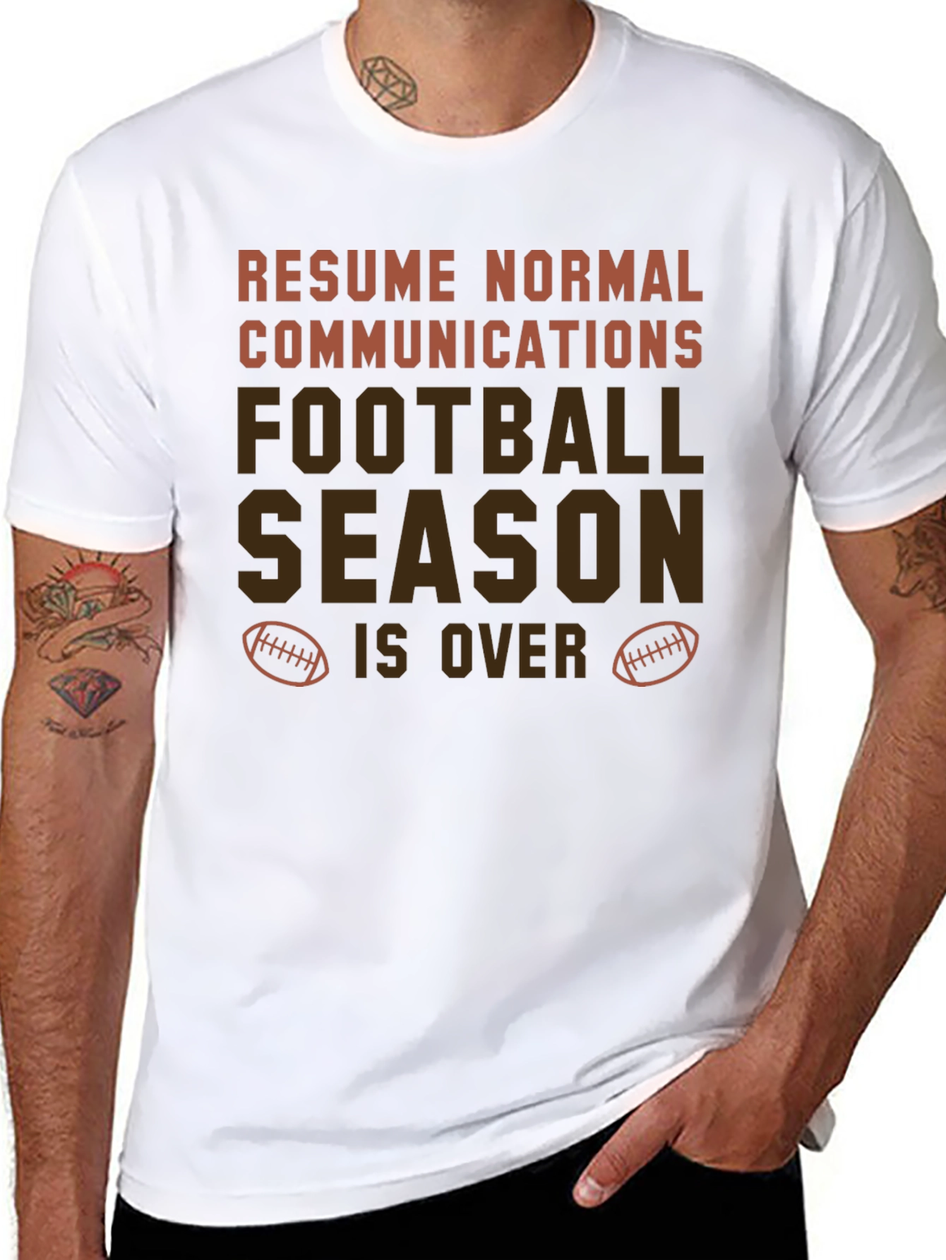 Black Resume Normal Communications Football Season T-Shirt view 8