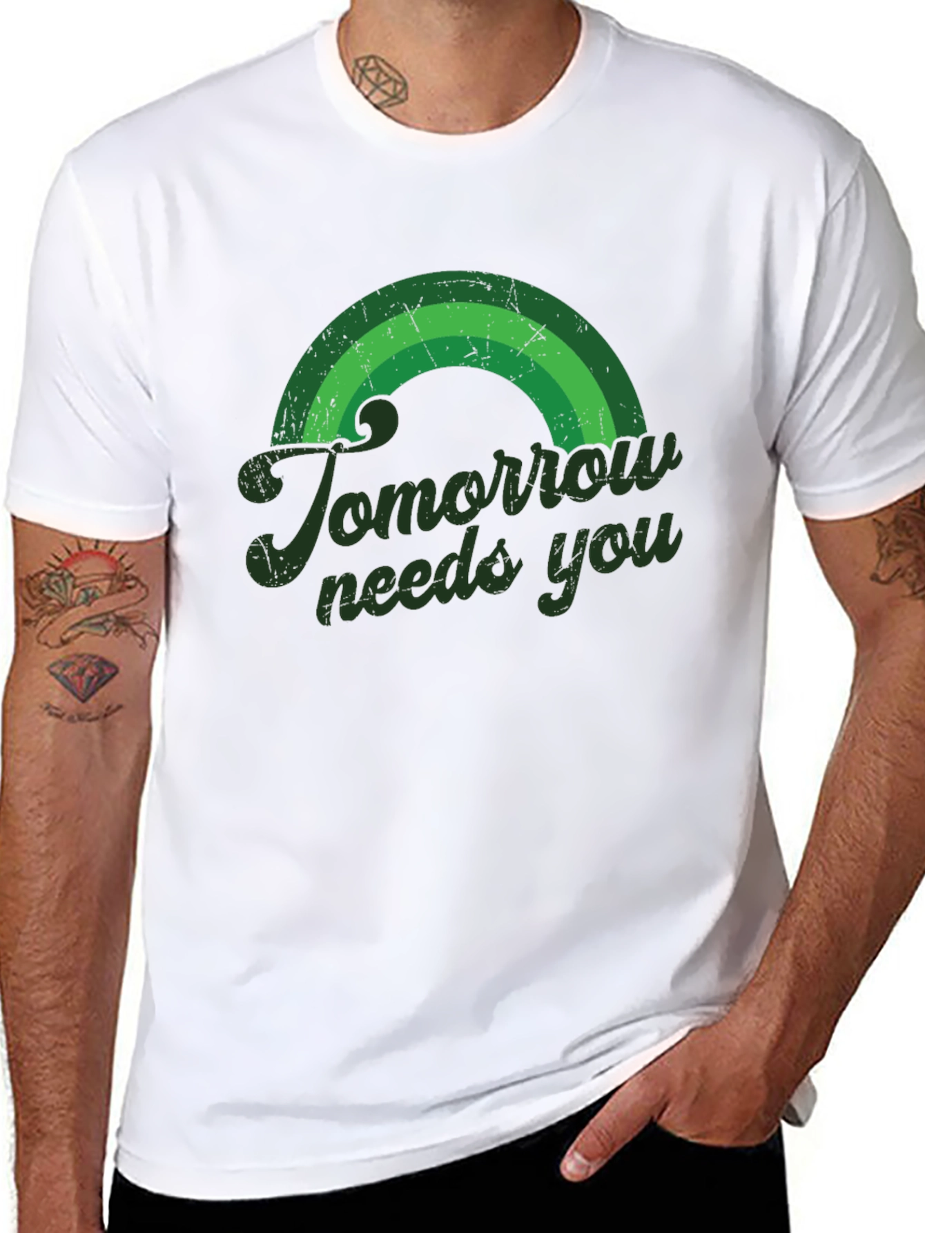 Black Tomorrow Needs You Graphic Tee view 8