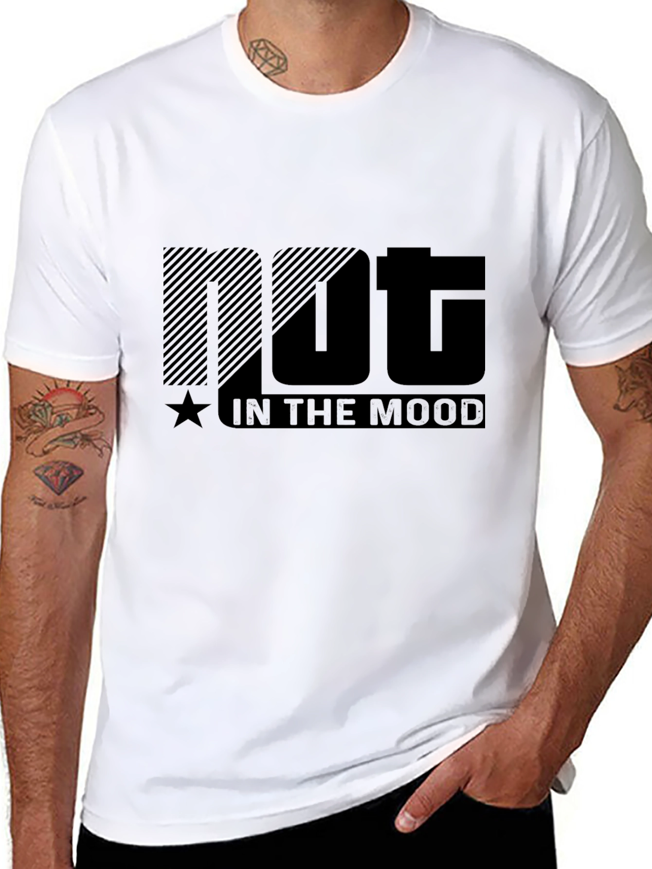 Black Not In The Mood Black Graphic Tee view 8