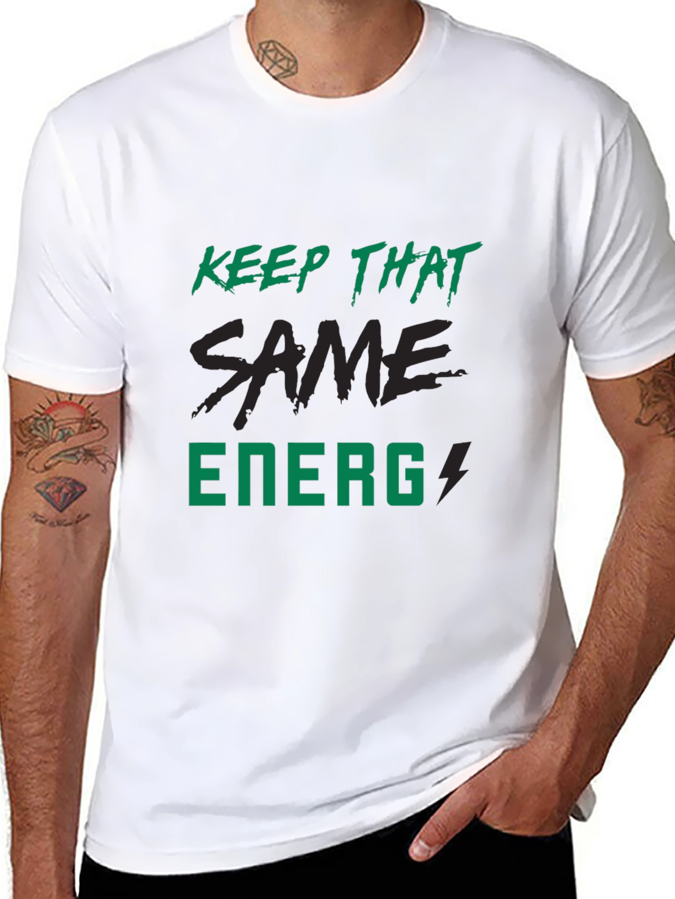 Black Keep That Same Energy Graphic Tee view 8