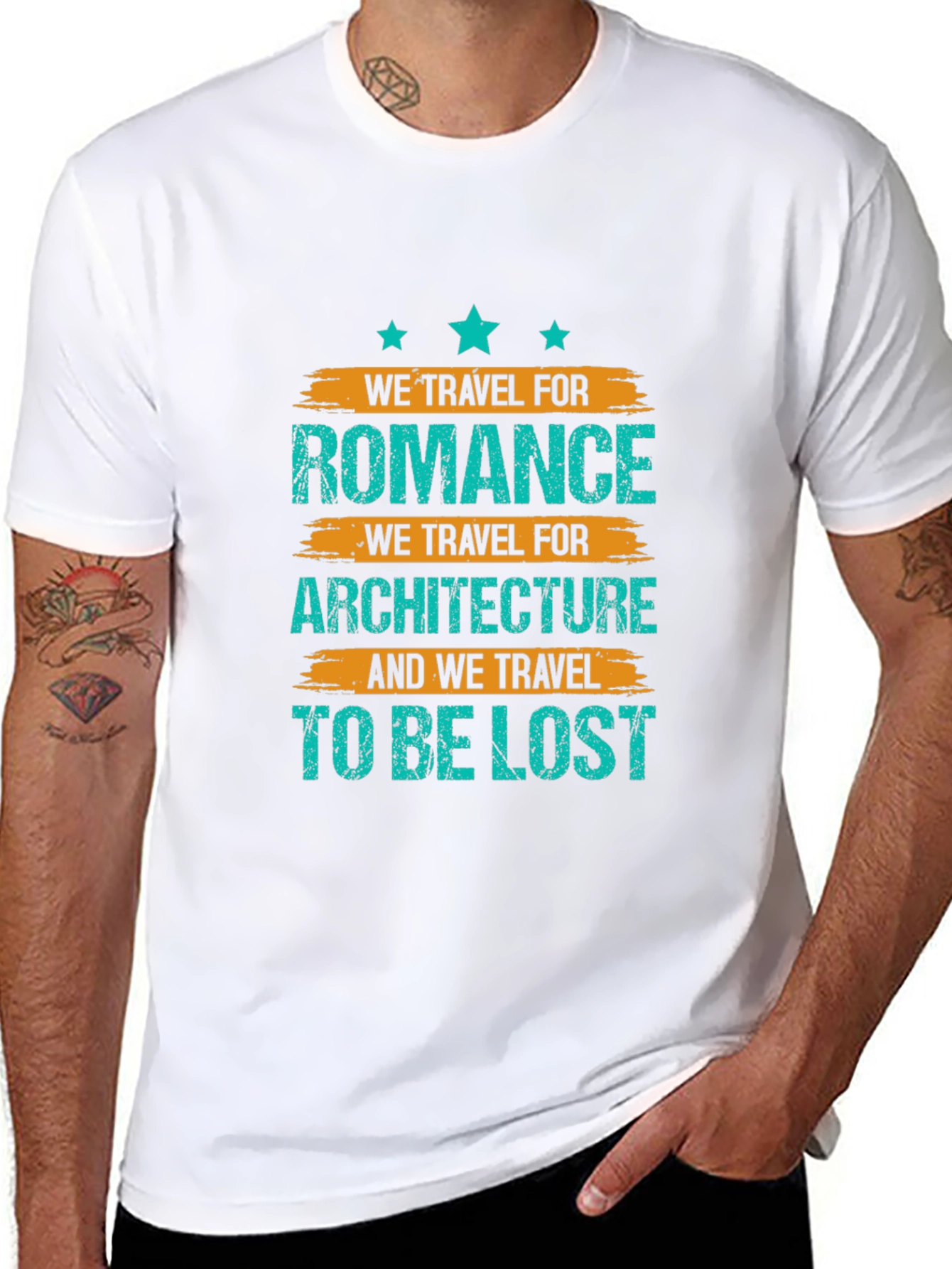 Black Travel Romance Architecture Lost T-Shirt view 8