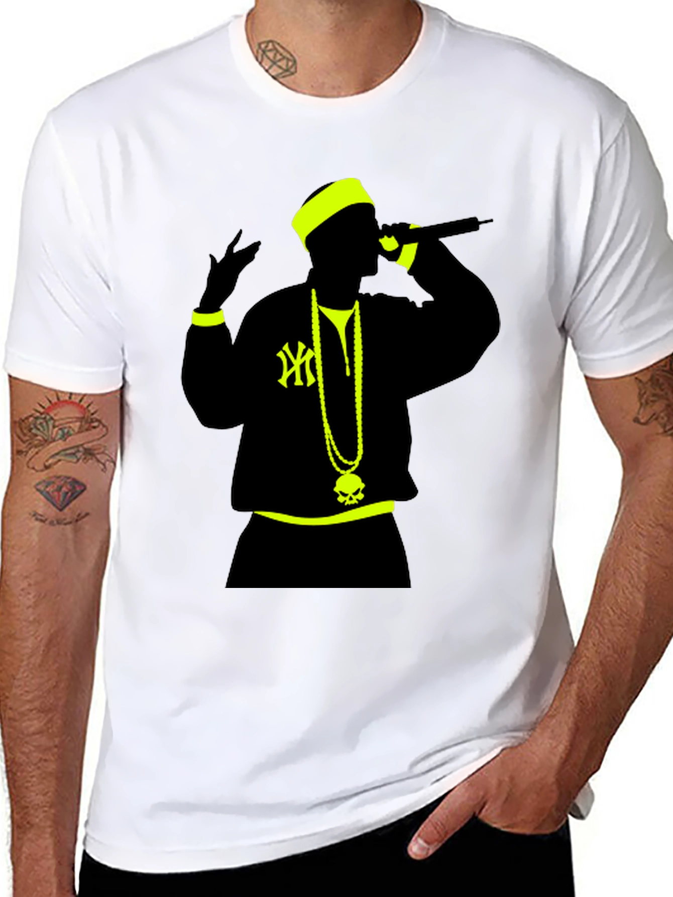 Black Hip Hop Icon Graphic Tee - Black view 8
