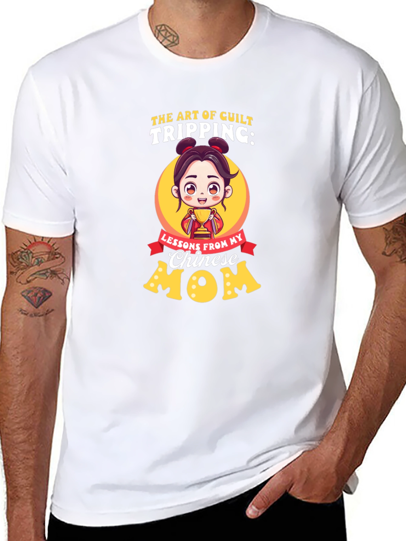 Black Art of Guilt Tripping Chinese Mom T-Shirt view 8