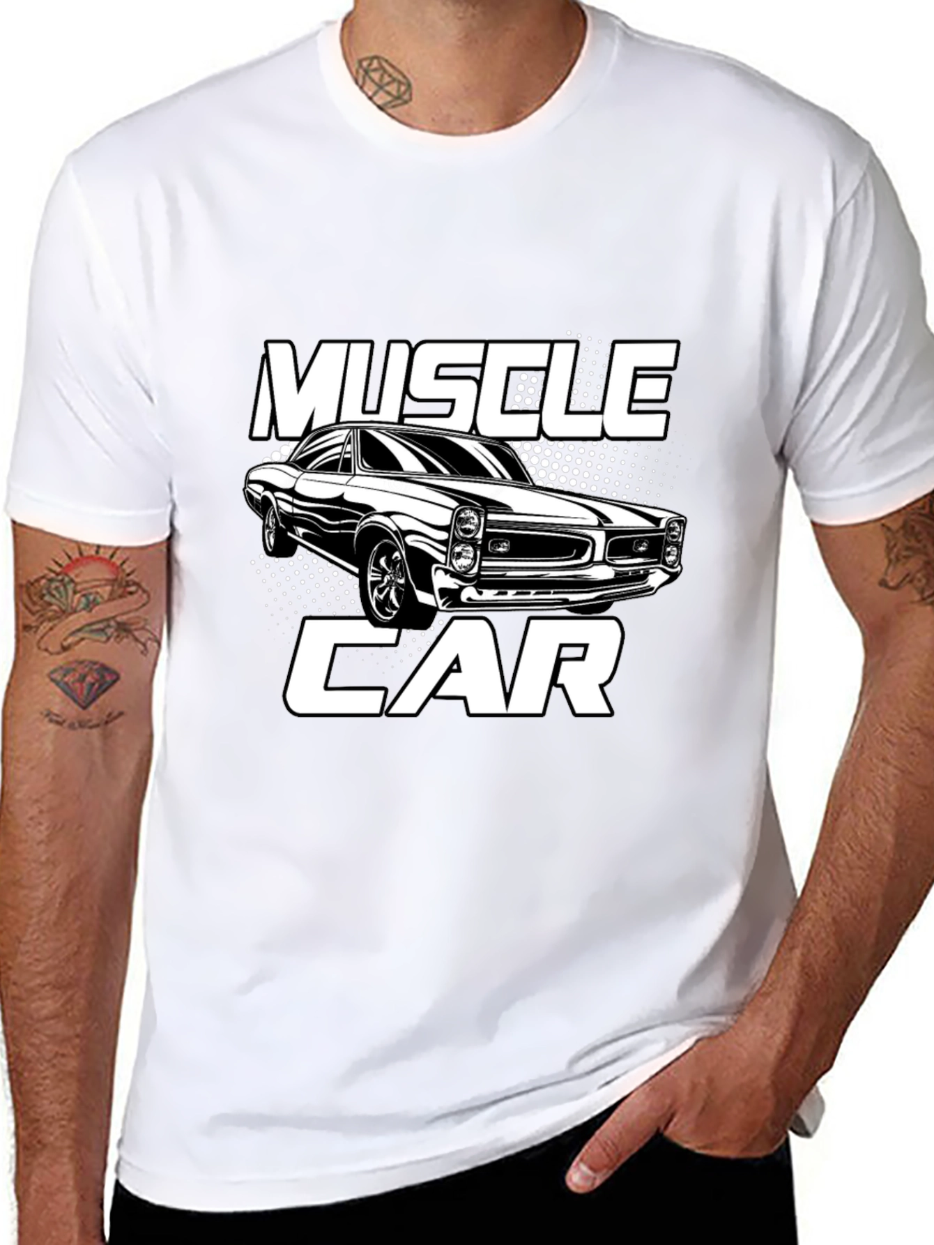 Black Muscle Car Graphic T-Shirt - Black view 8