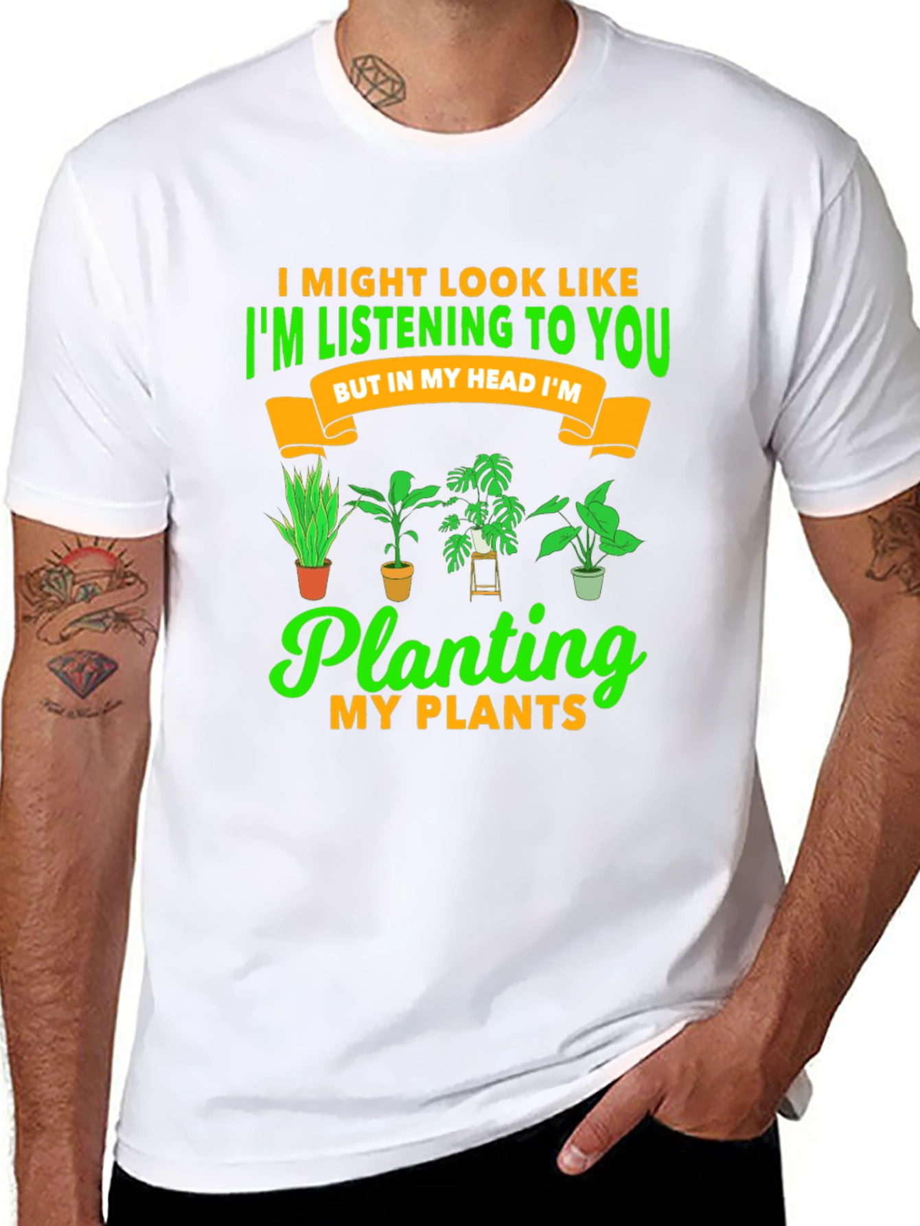 Black Plant Lover T-Shirt: I'm Planting My Plants view 8