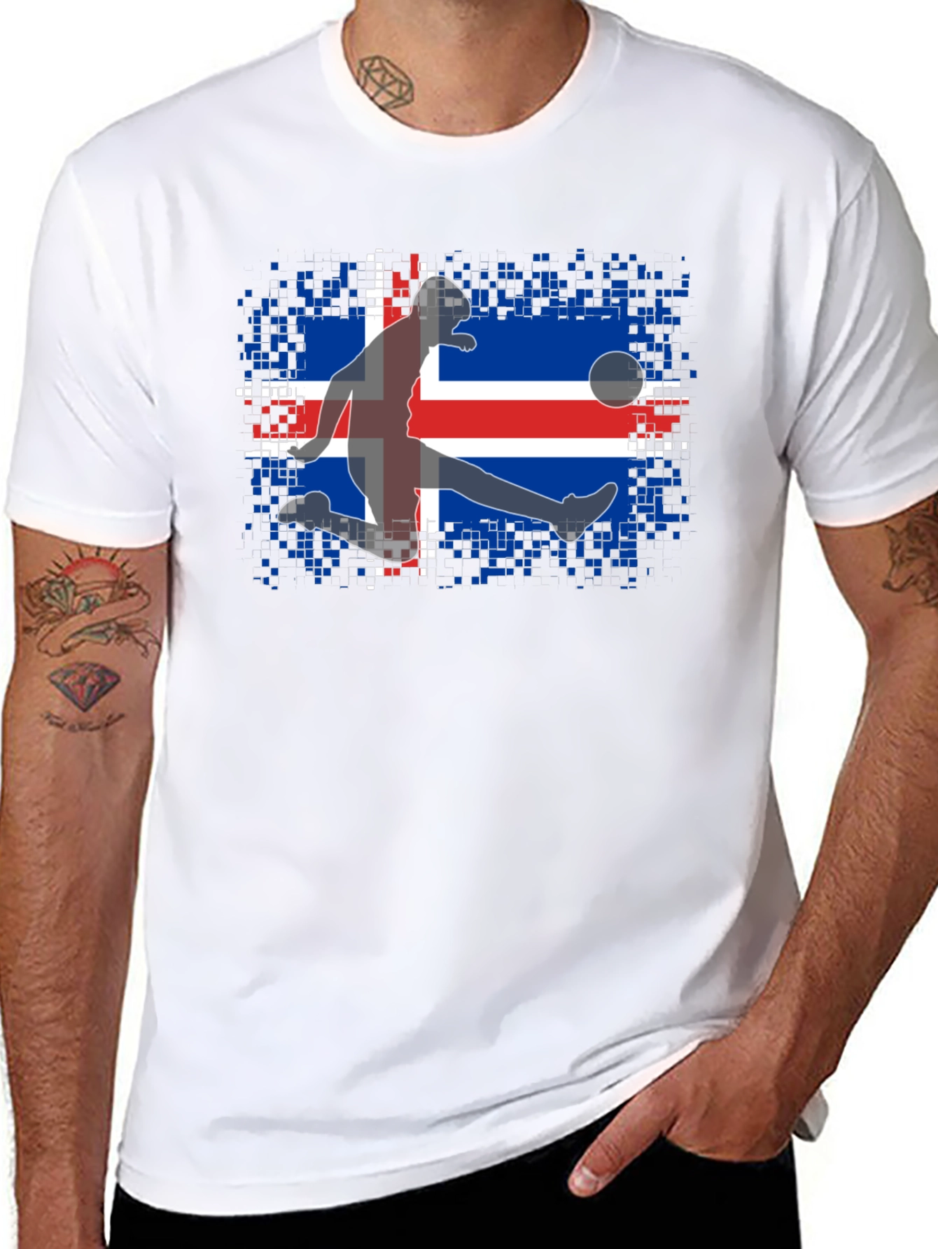 Iceland Soccer Flag Graphic T-Shirt - 8