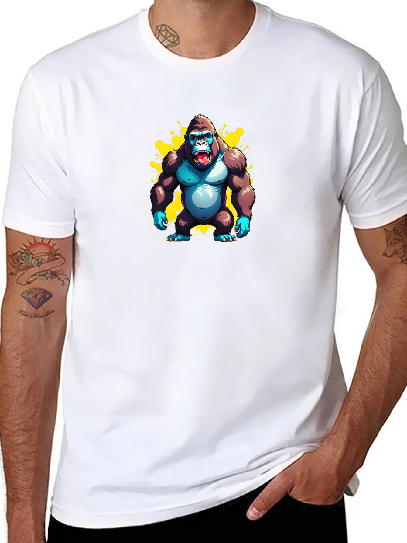 Black Gorilla Graphic Black T-Shirt view 8