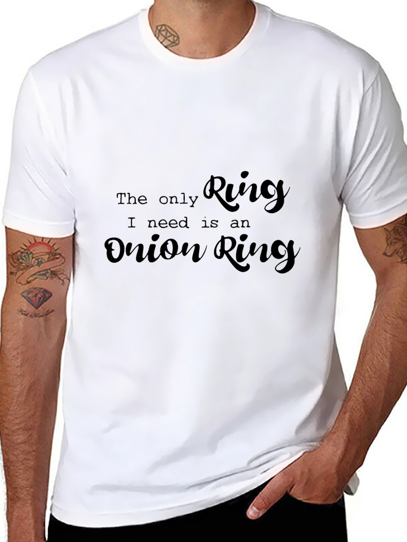 Black Onion Ring Lover's Tee - Foodie Humor view 8
