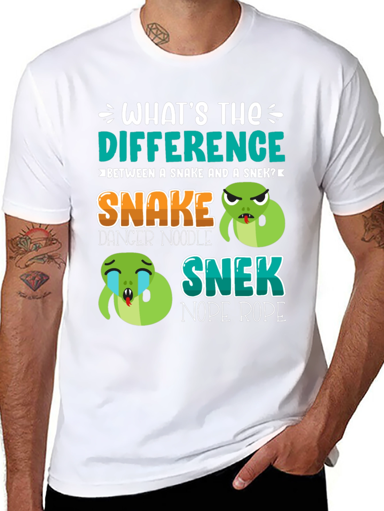 Black Snake vs Snek T-Shirt: Danger Noodle vs Nope Rope Tee view 8