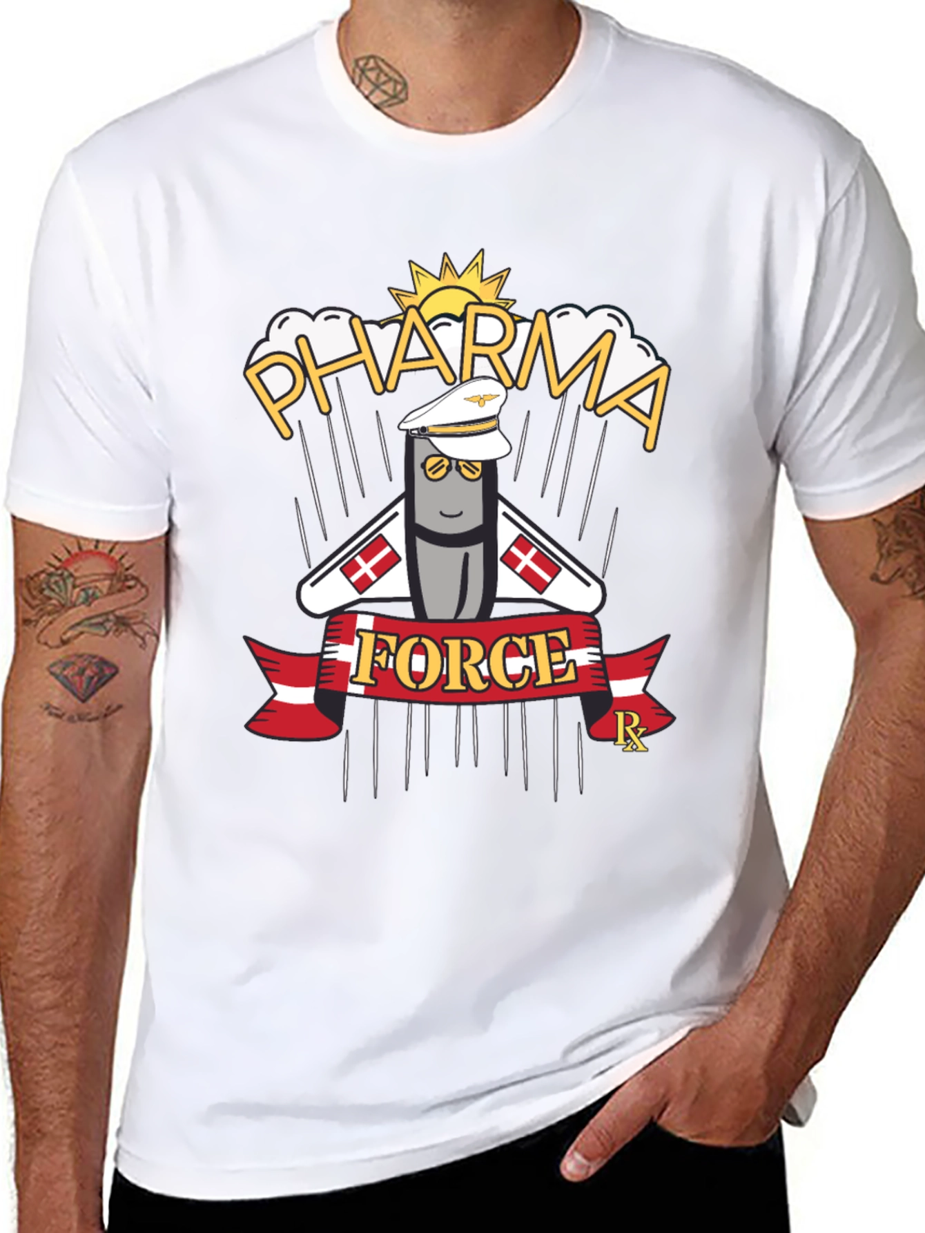 Black Pharma Force Graphic T-Shirt - Pill Pilot Design view 8