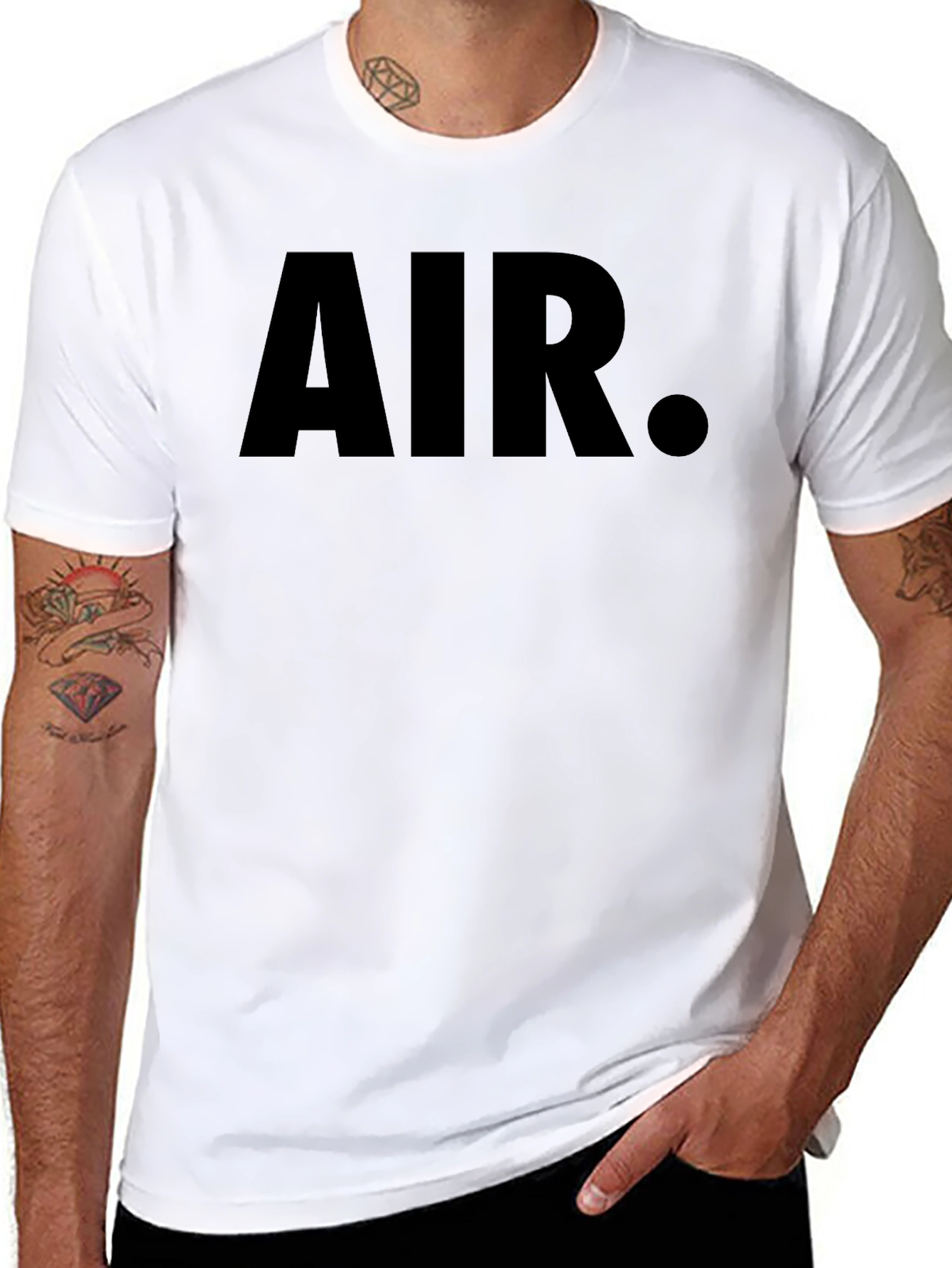 Black Men's Black Graphic T-Shirt - AIR Print view 8