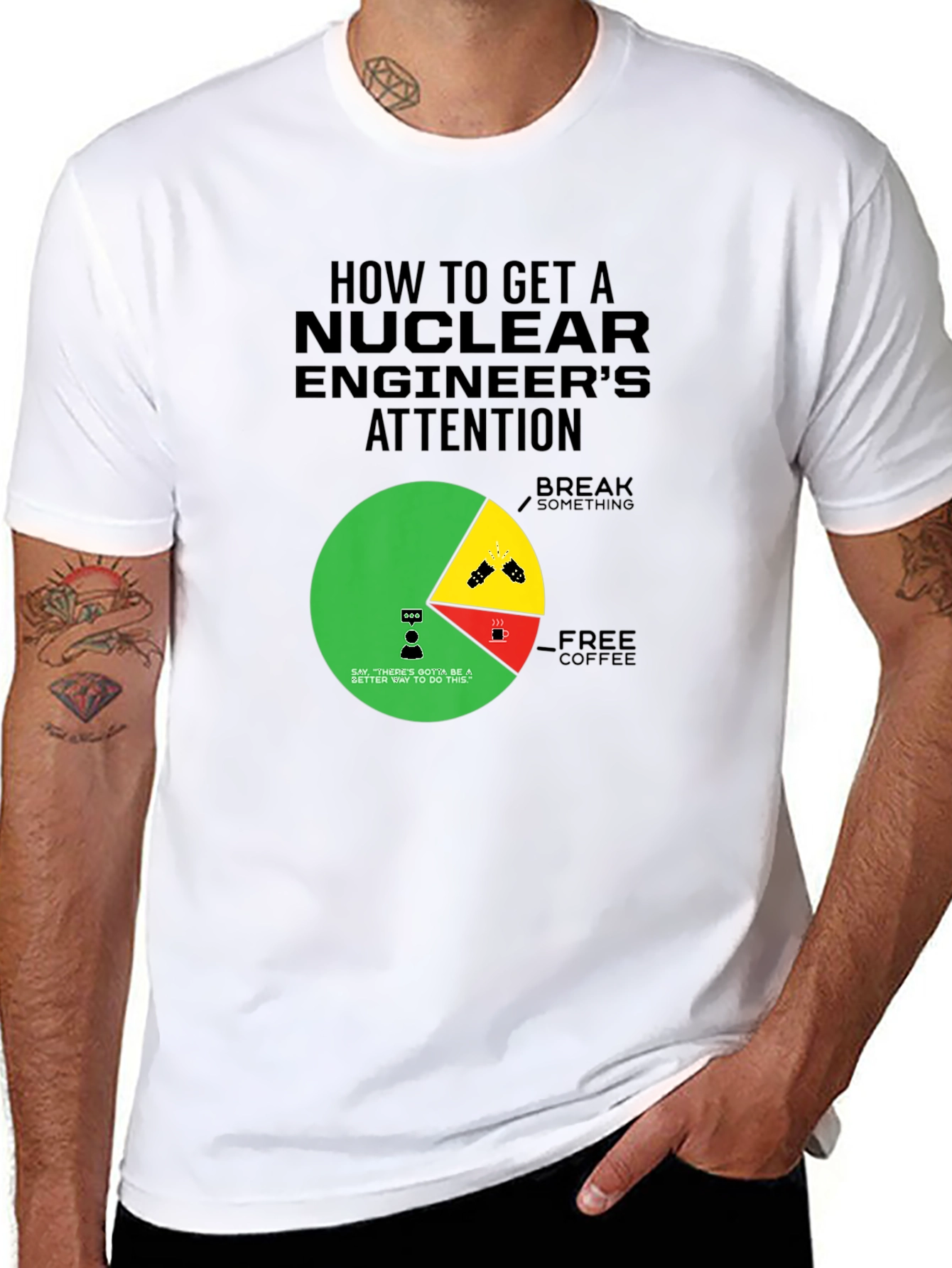 Black Nuclear Engineer Attention Graphic Tee - Funny Gift view 8