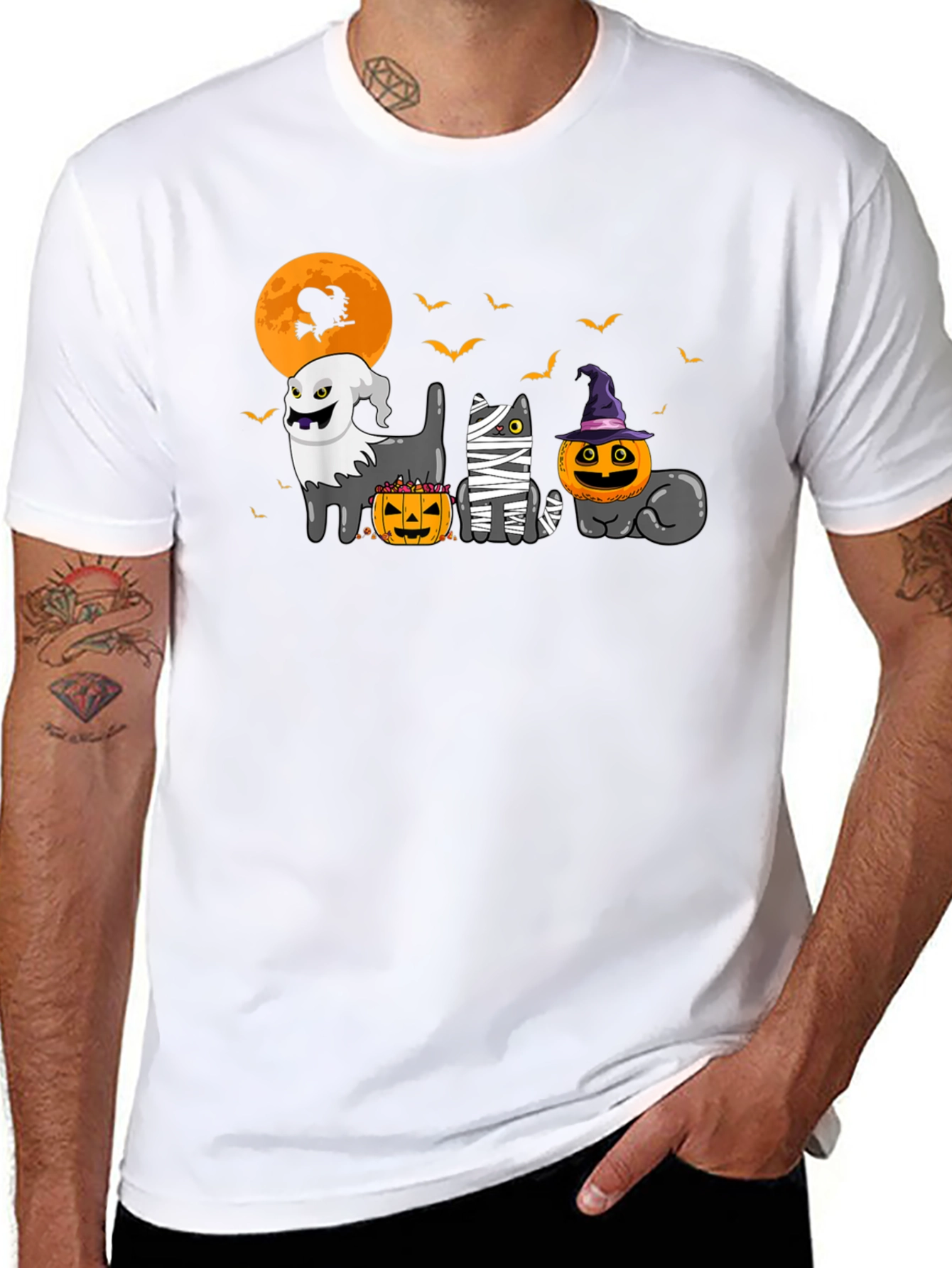 Halloween Cats Graphic T-Shirt - 8
