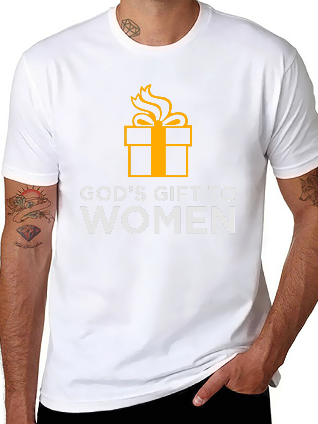Black God's Gift to Women T-Shirt - Novelty Graphic Tee view 8