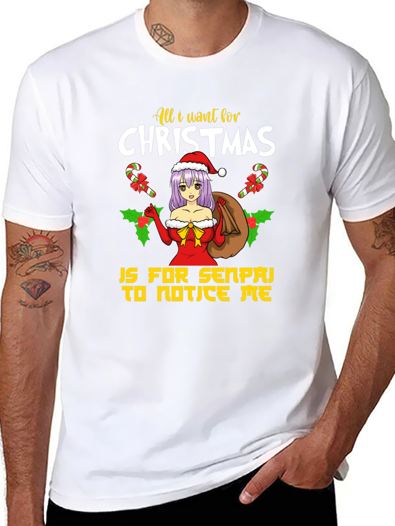 Anime Christmas Senpai T-Shirt - 8