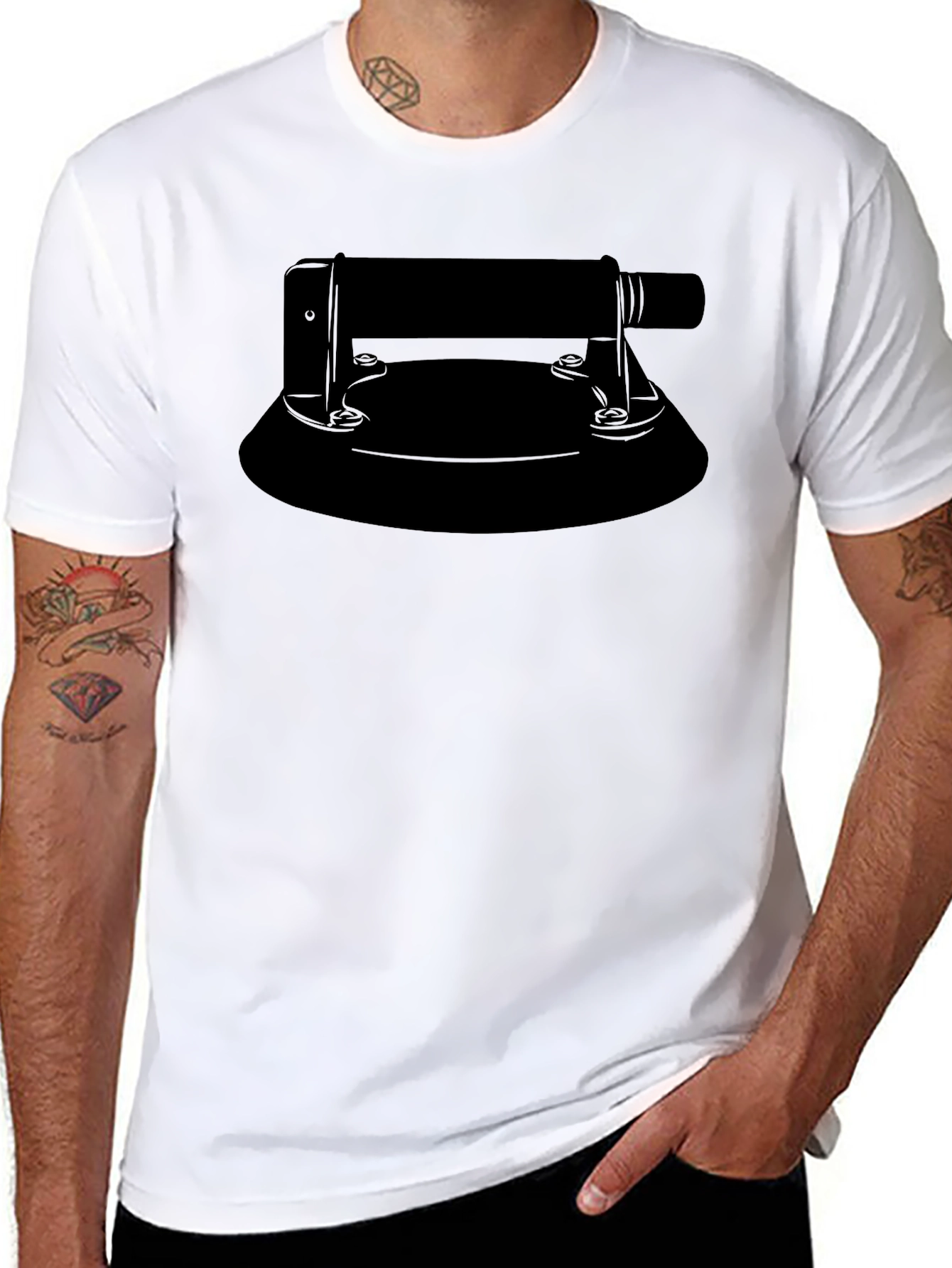 Black Suction Cup Handle T-Shirt - Lifting Made Easy view 8