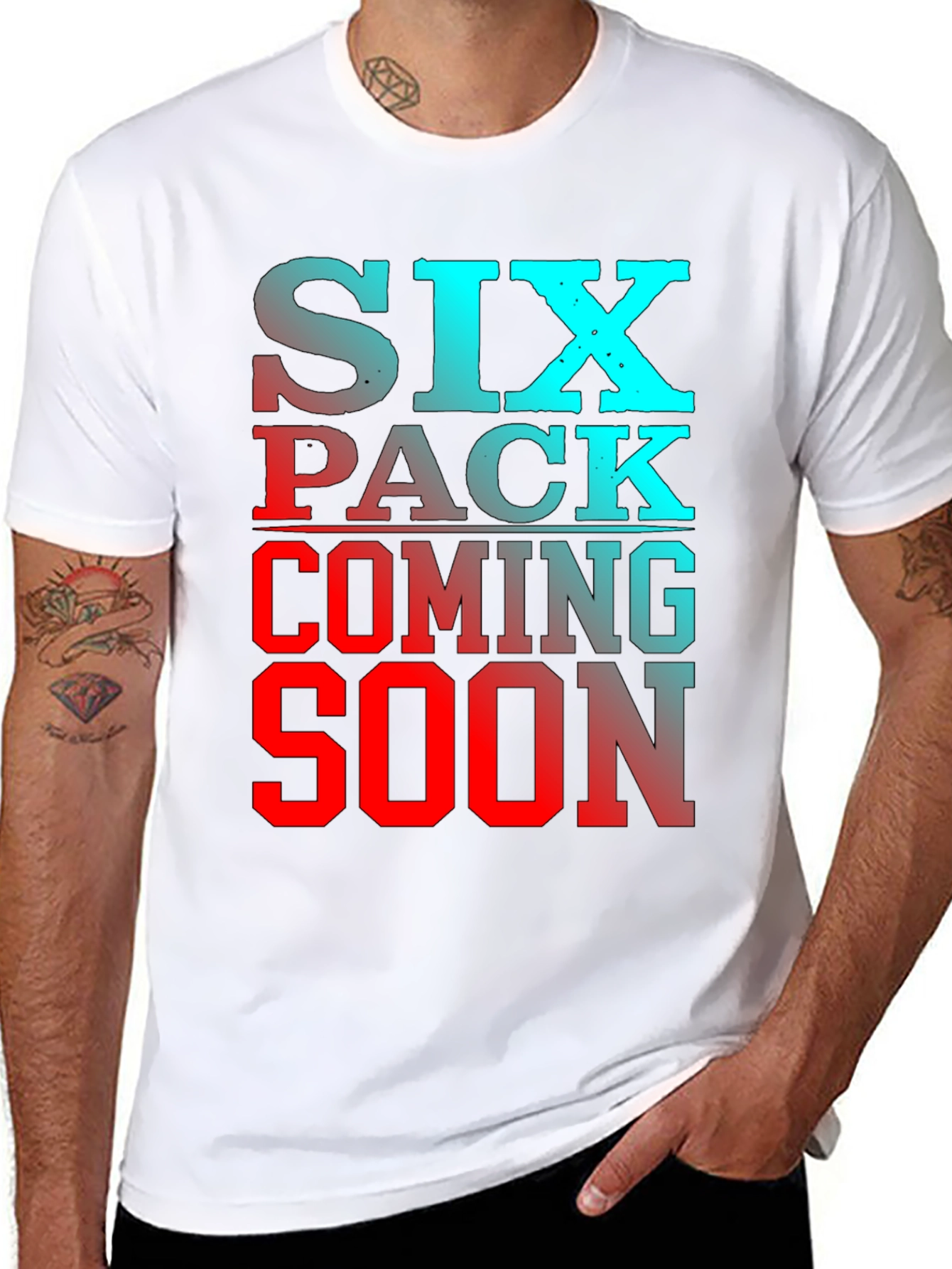 Black Six Pack Coming Soon Men's T-Shirt Gym Funny view 8