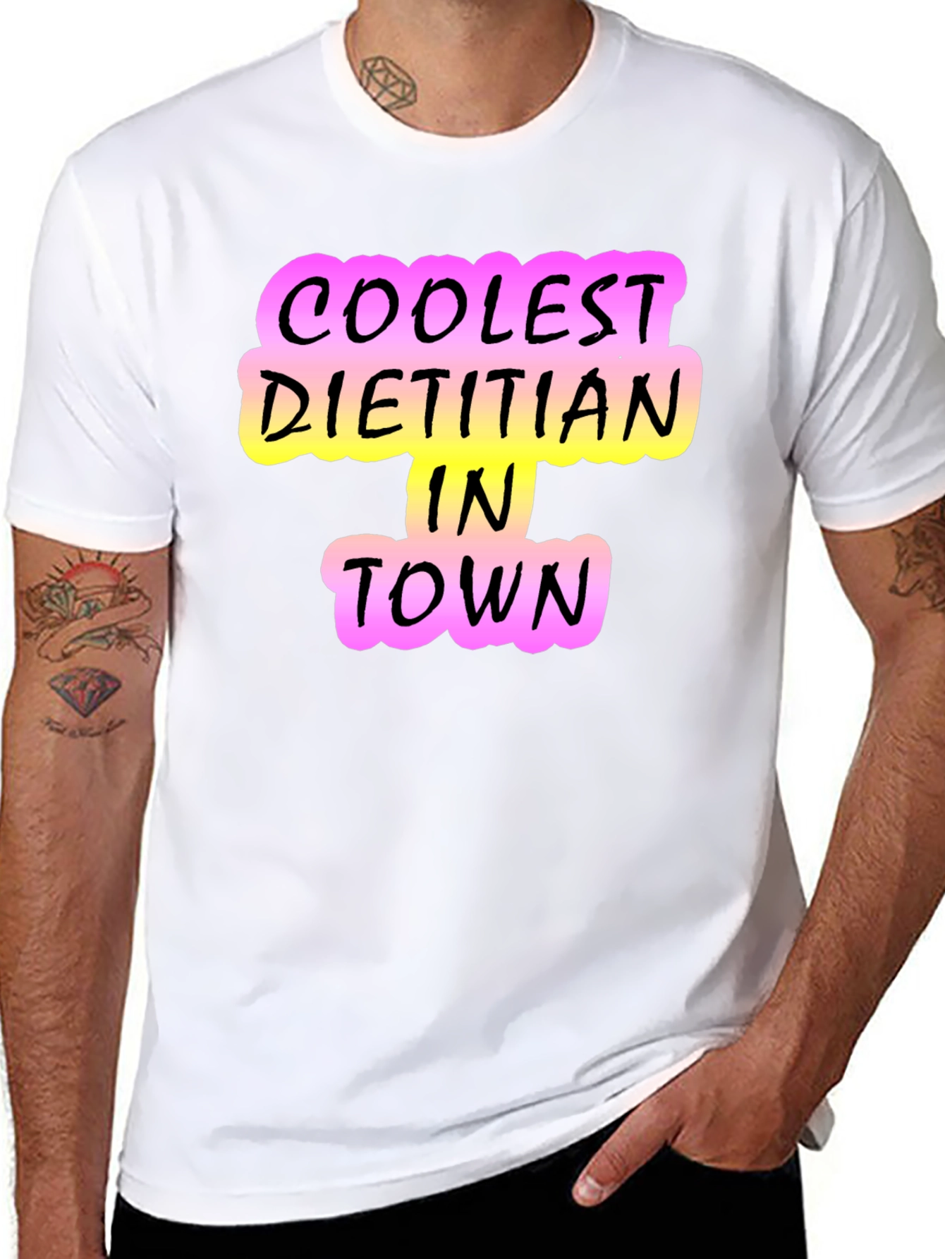 Black Coolest Dietitian in Town T-Shirt - Black view 8