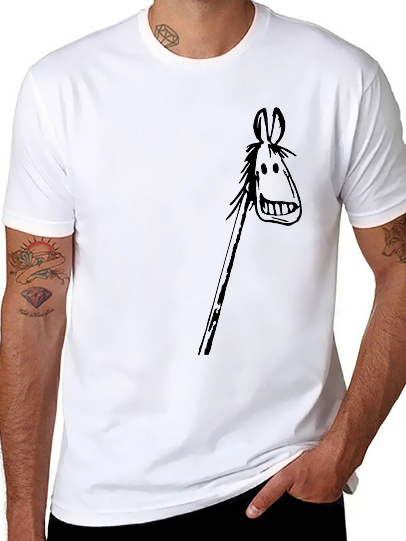 Black Black Stick Horse Graphic Tee view 8