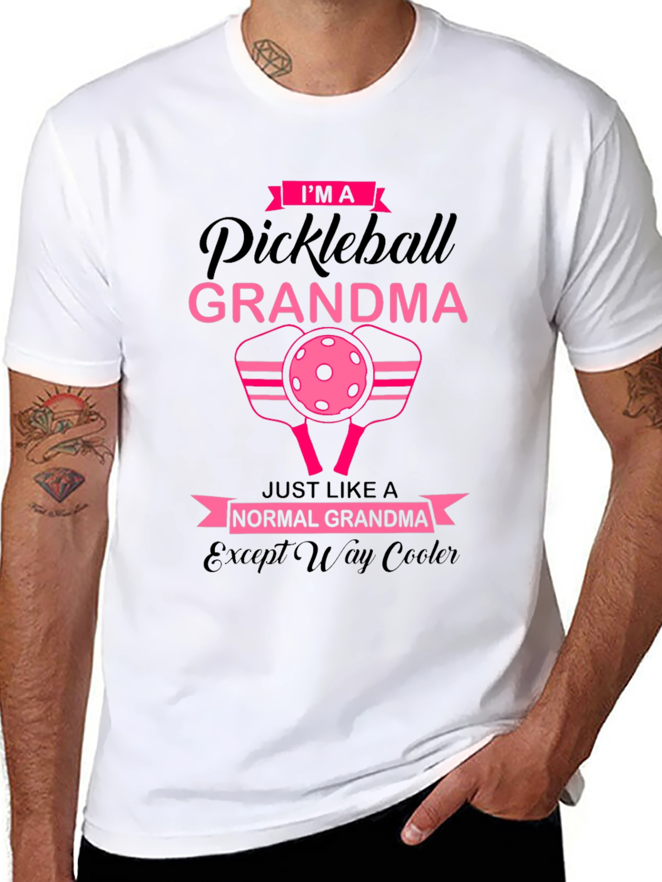 Black Pickleball Grandma T-Shirt - Cool Grandma Tee view 8
